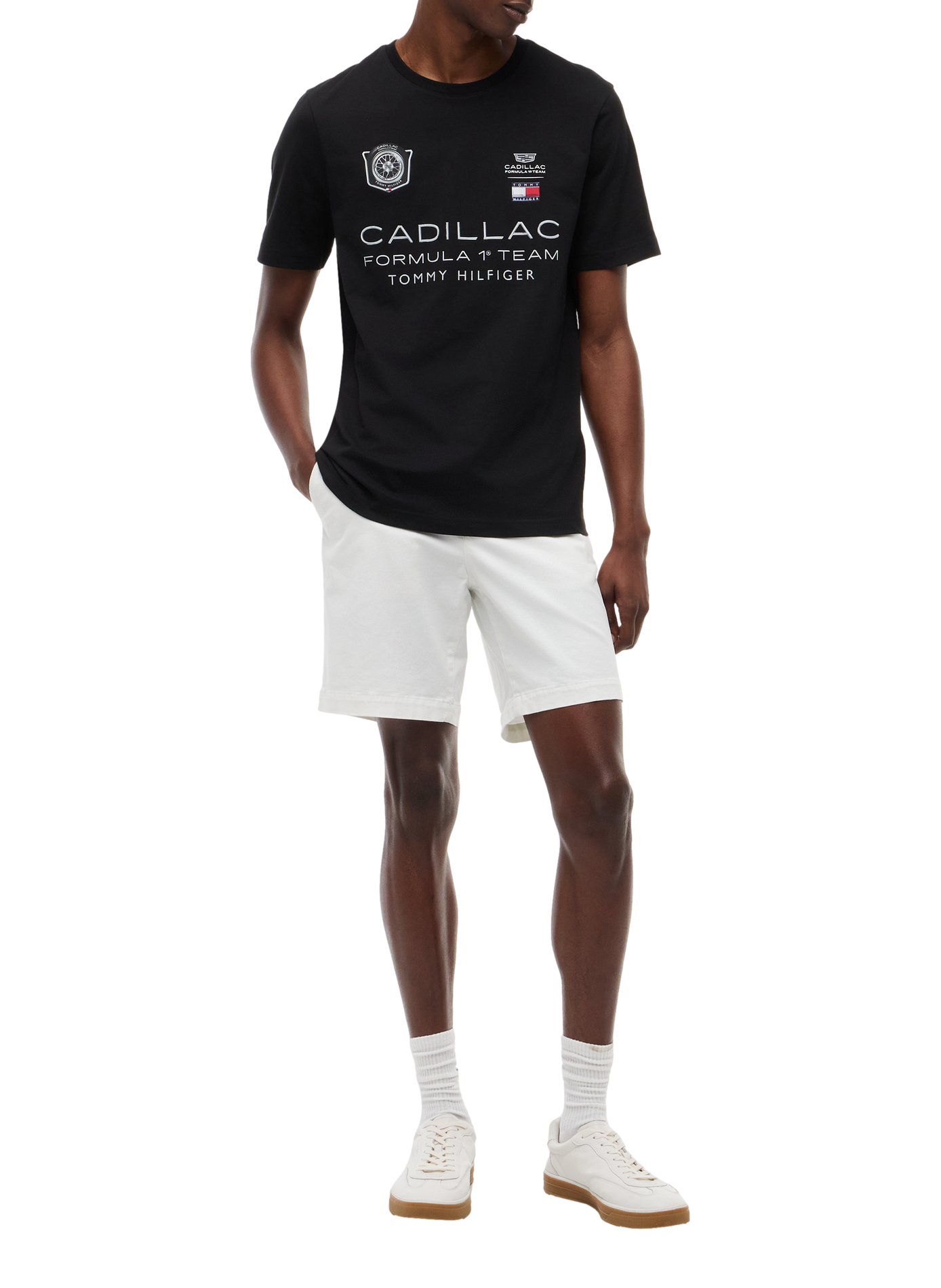 T-shirt Cadillac F1 Team à logo en coton TOMMY HILFIGER Noir