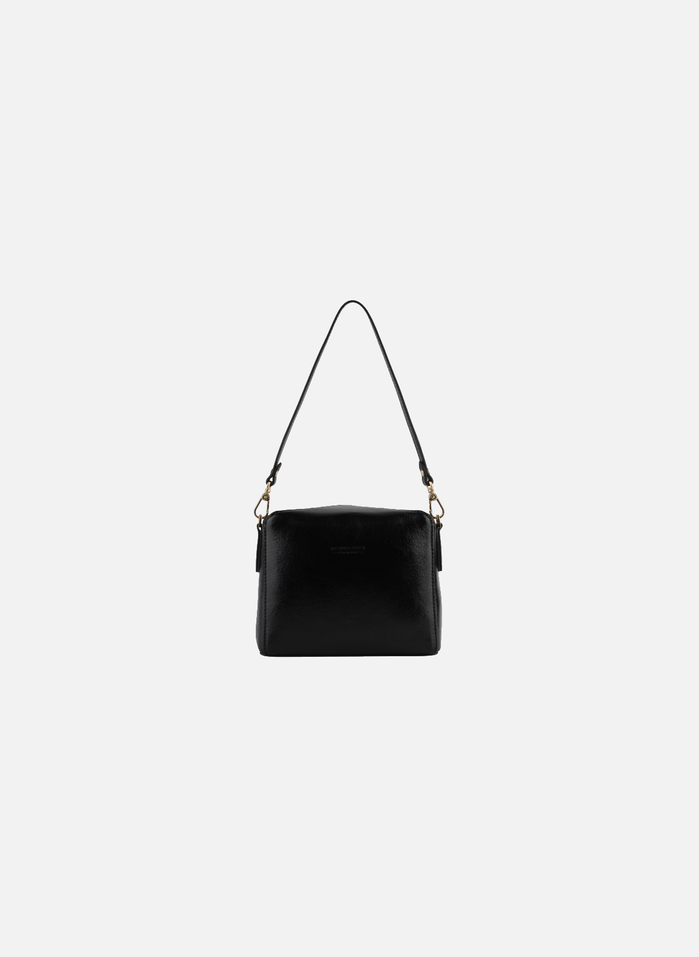 Cassetta metallic | sac porté crossbody en cuir de vachette POURCHET Noir