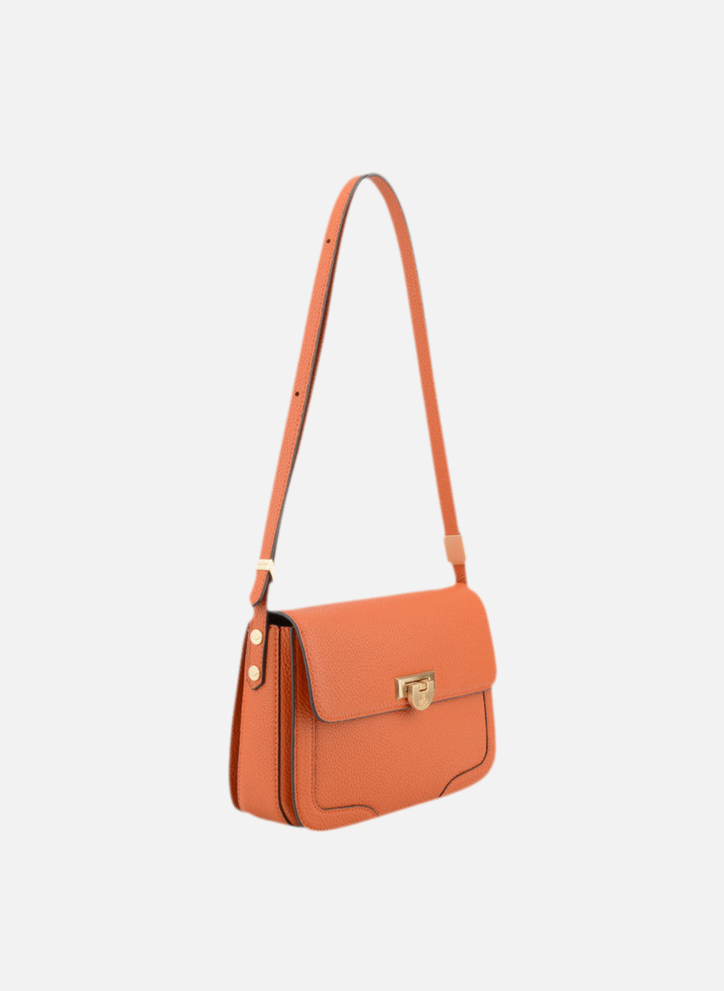 Auteuil | sac porté travers gm en cuir de vachette POURCHET Orange