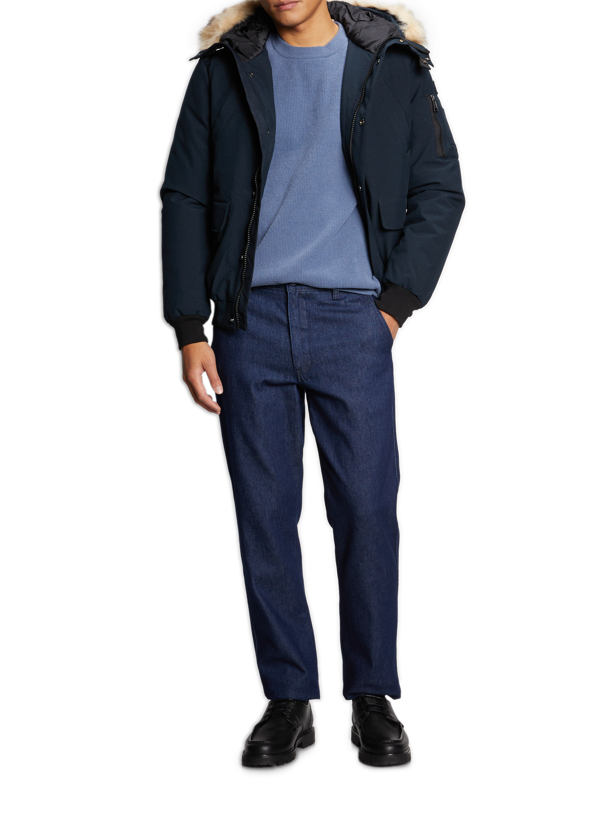 Manteau à capuche amovible SCHOTT Bleu