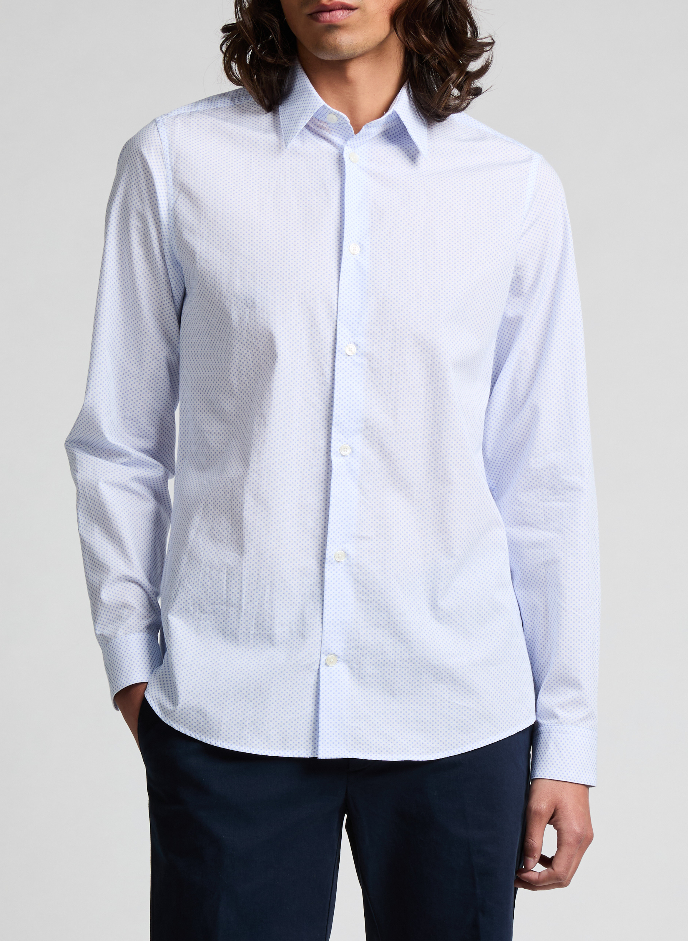 Chemise à motif en coton AU PRINTEMPS PARIS Bleu