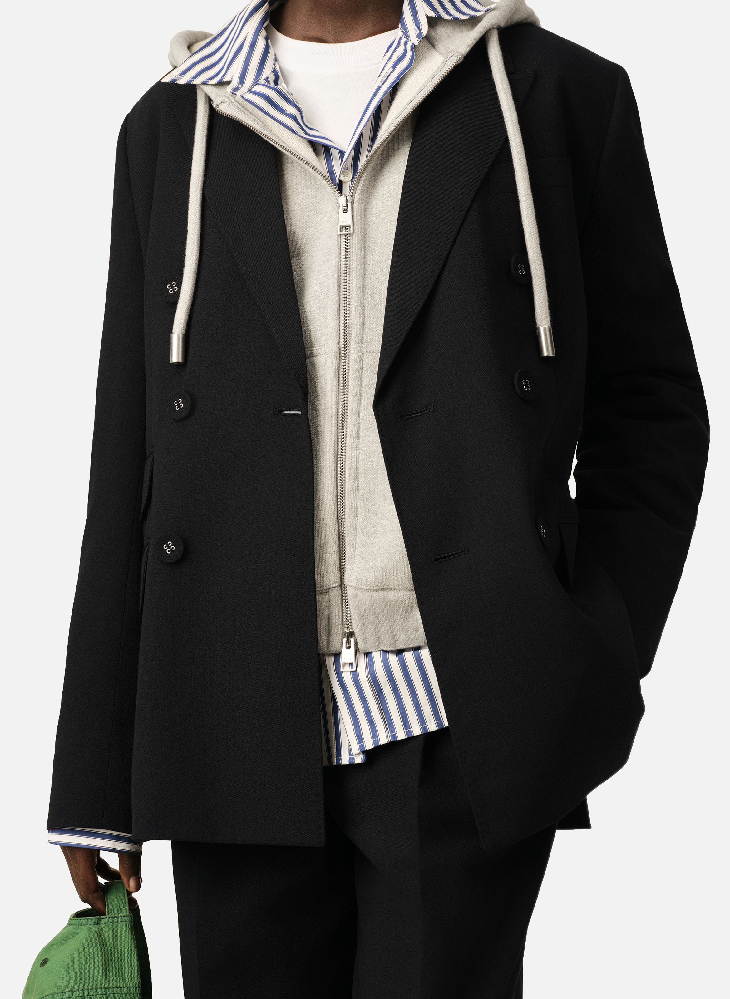 Veste double boutonnage en laine AMI PARIS Noir