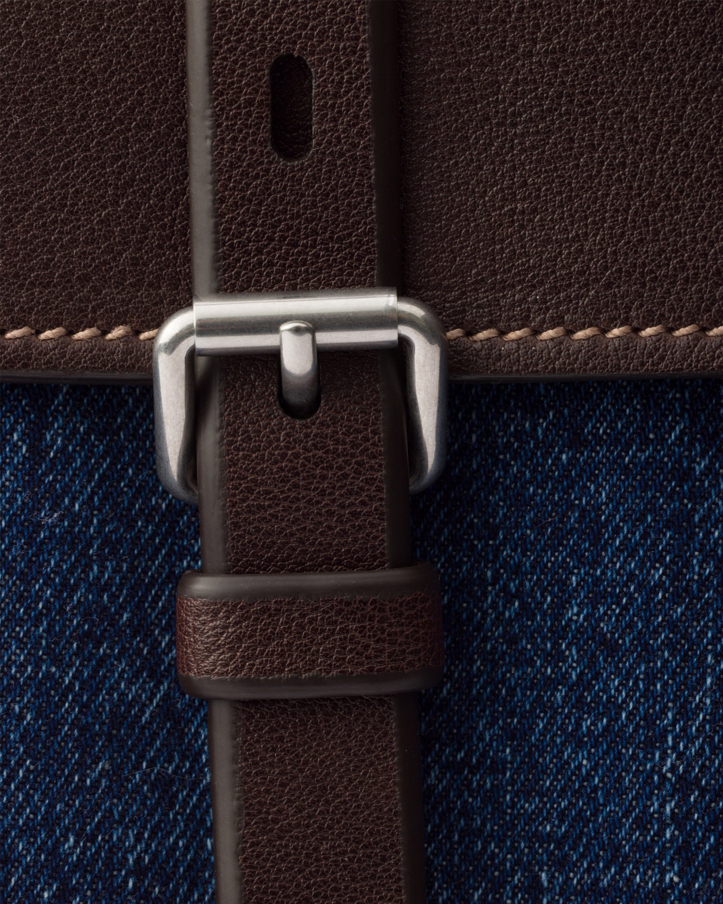 Cabas prada bonnie en denim et cuir PRADA Bleu