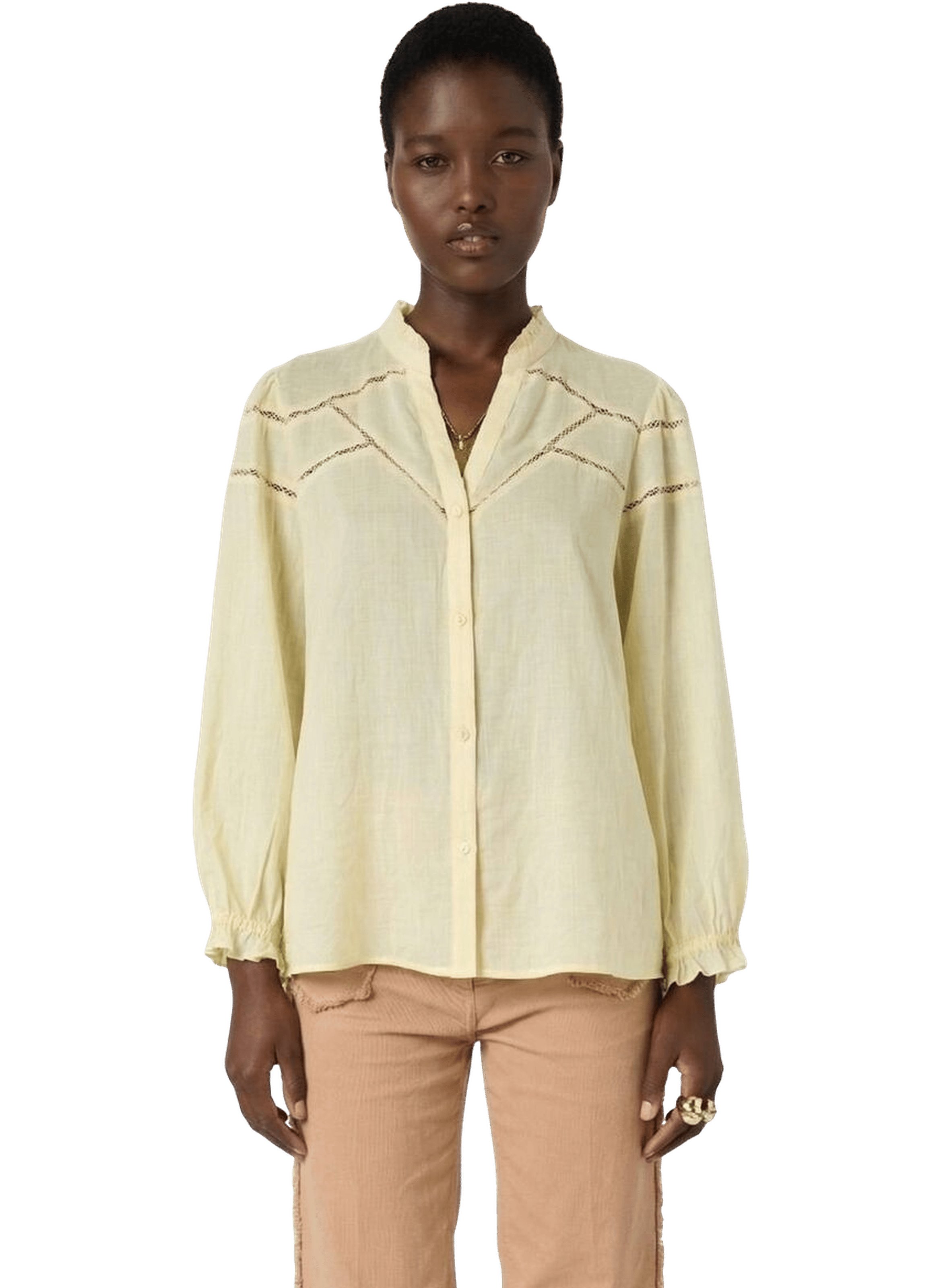 Chemise fine à broderies - cristel GERARD DAREL Jaune