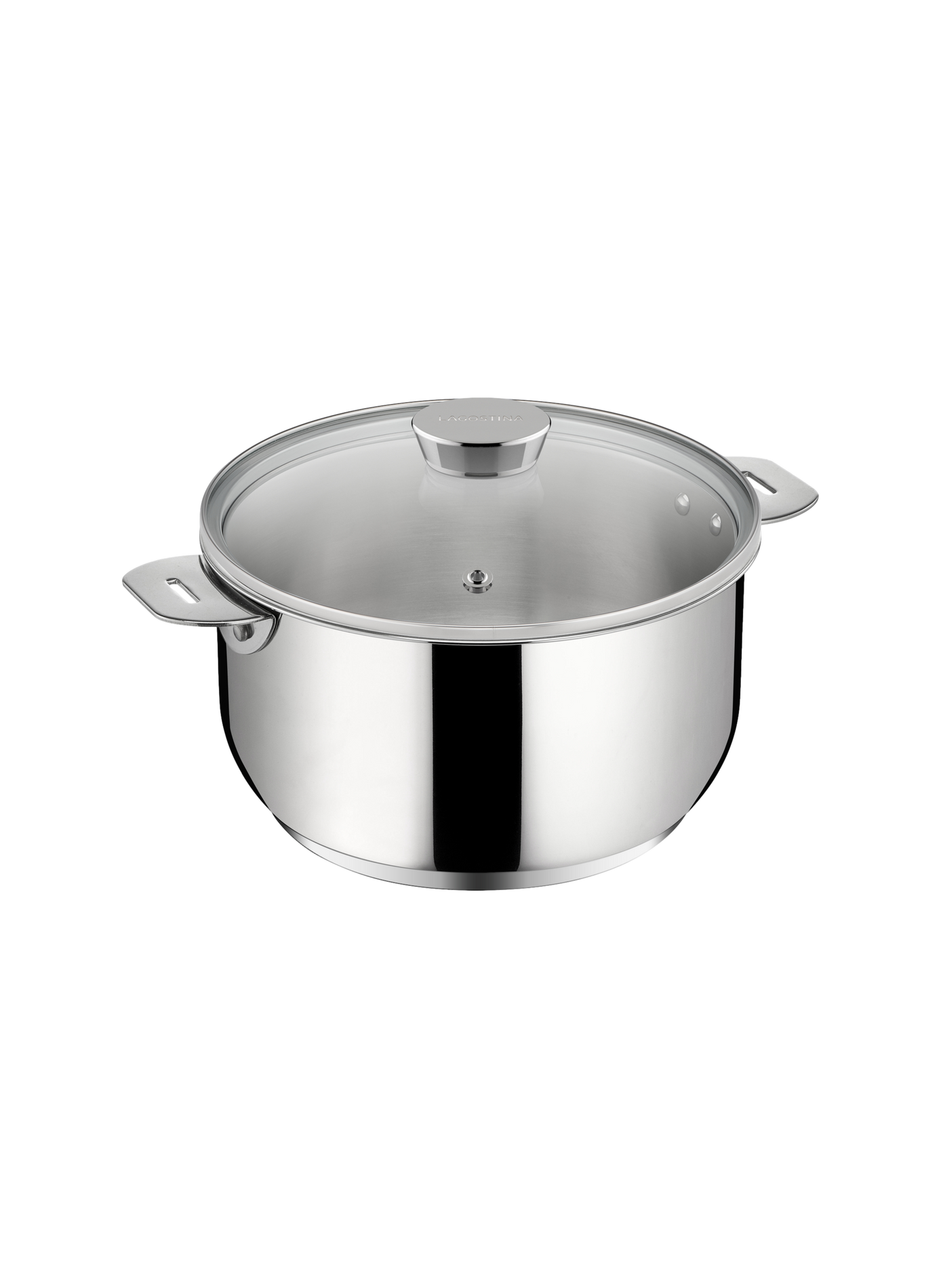 Casserole Salvaspazio avec couvercle en acier inoxydable LAGOSTINA Silver