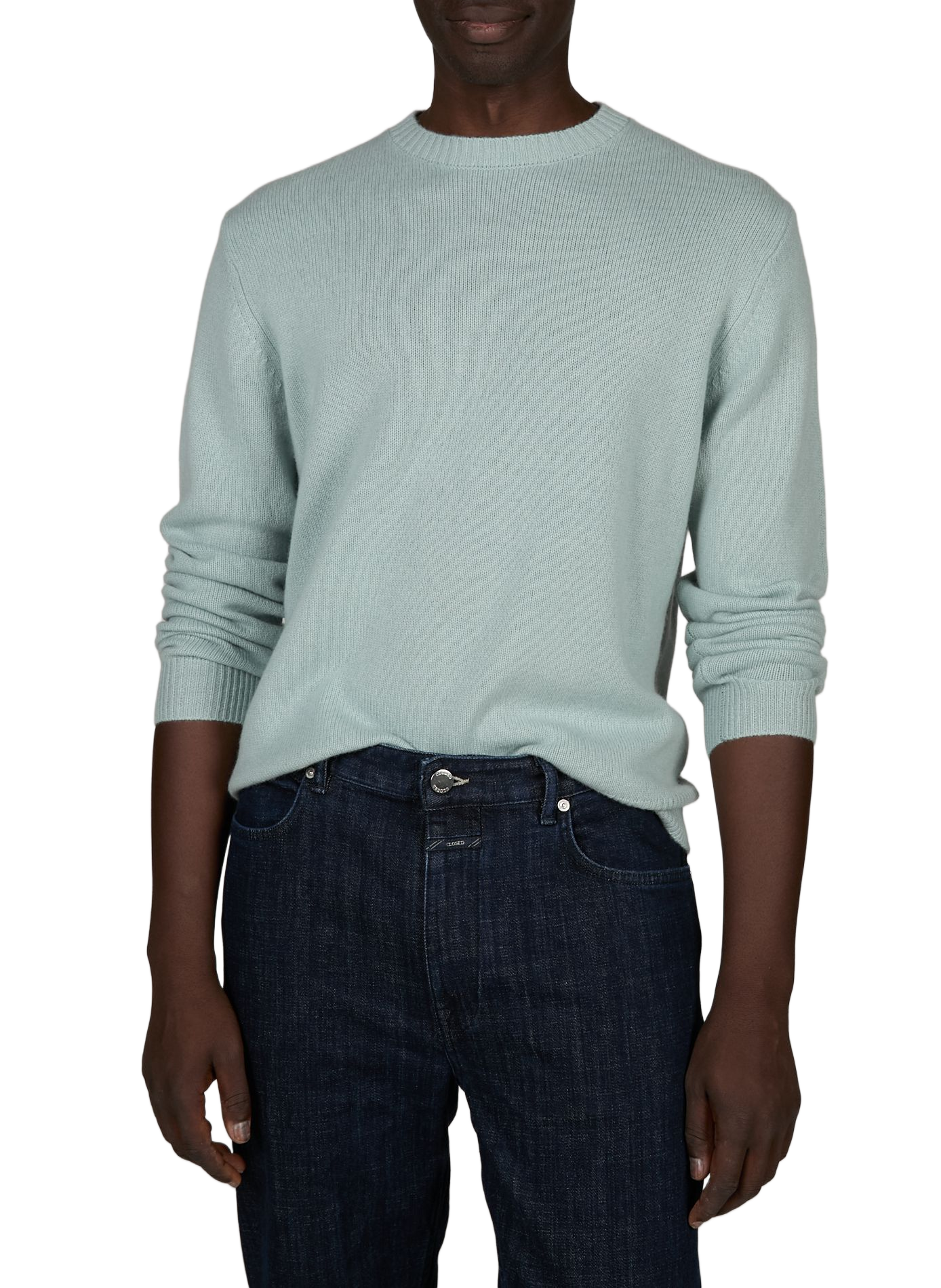 Round-neck straight cashmere sweater CLOSED Blue