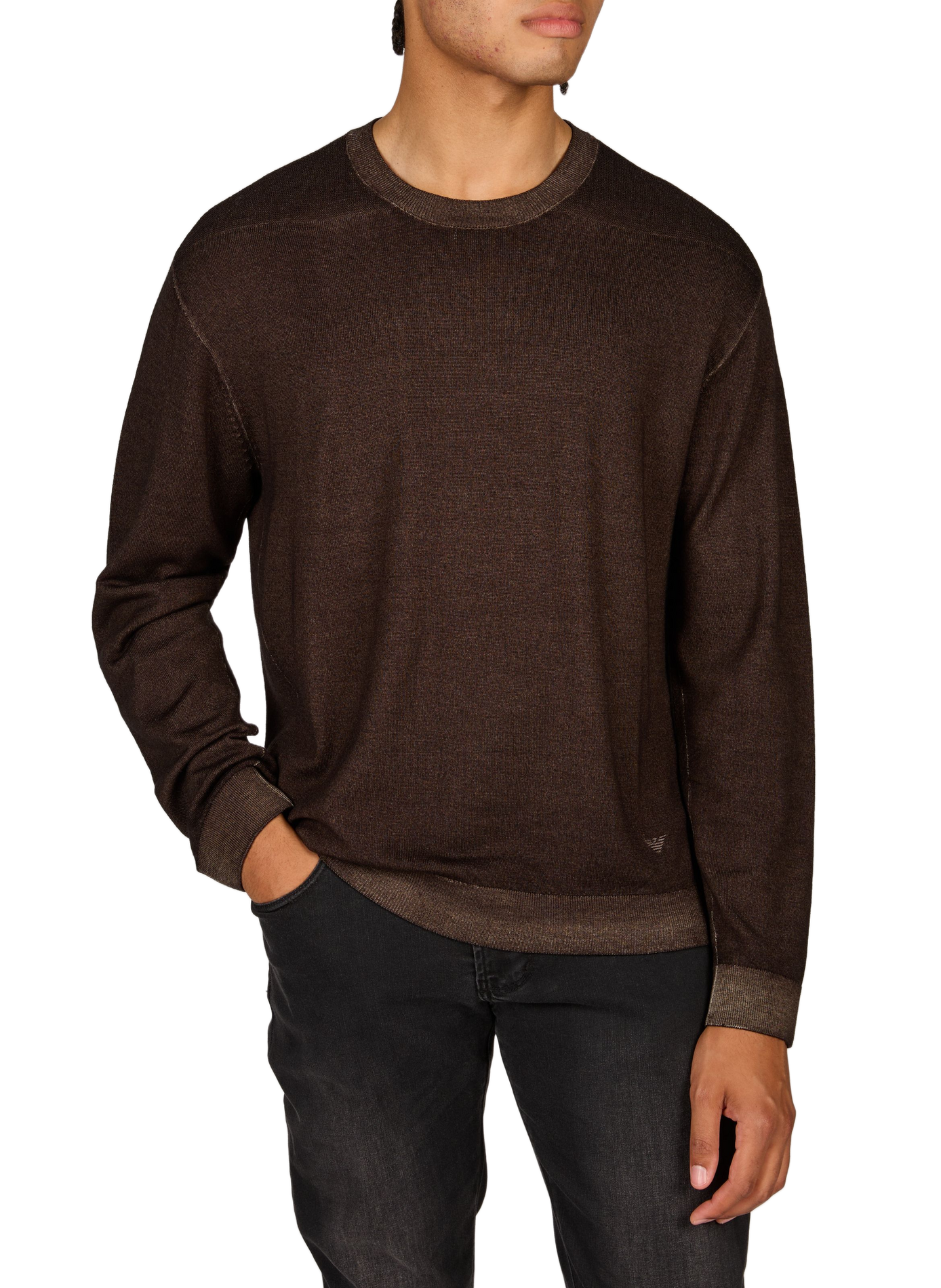 Sweatshirt in virgin wool EMPORIO ARMANI Brown