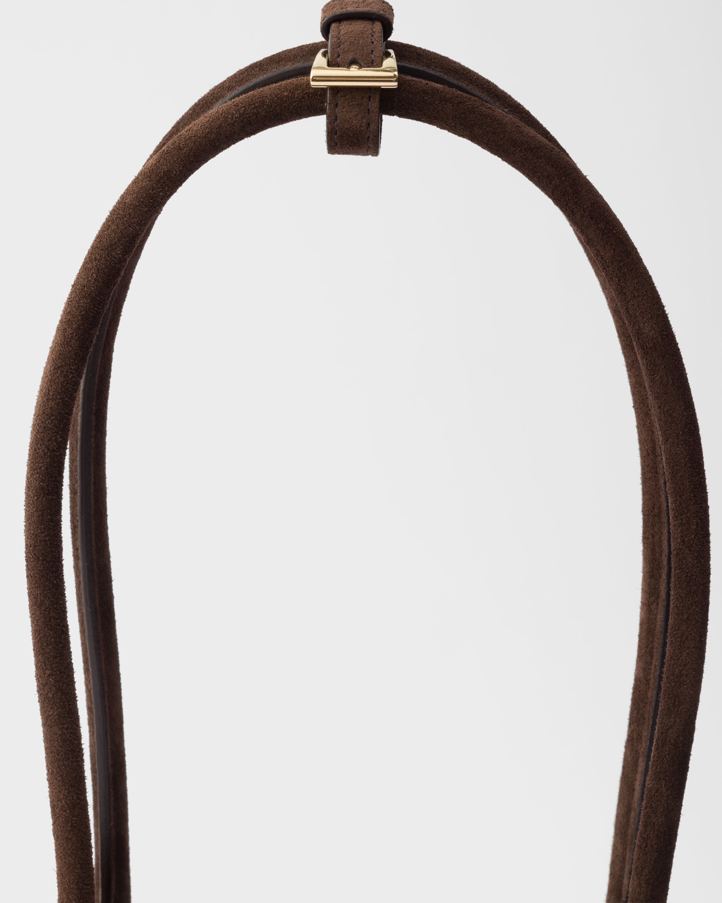 Grand sac à main prada bonnie en veau velours PRADA Marron