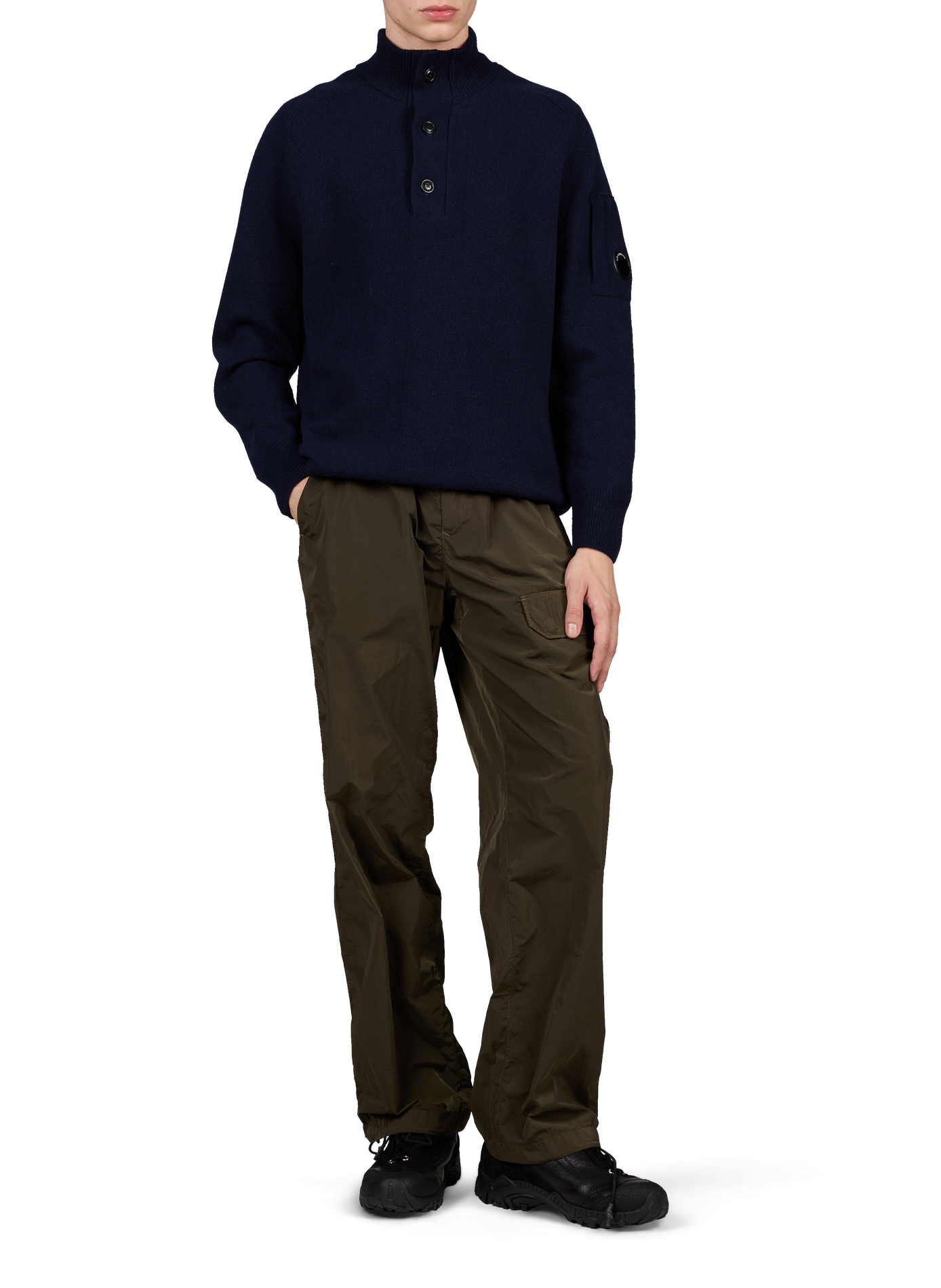 Sweatshirt droit en laine mélangé CP COMPANY Bleu