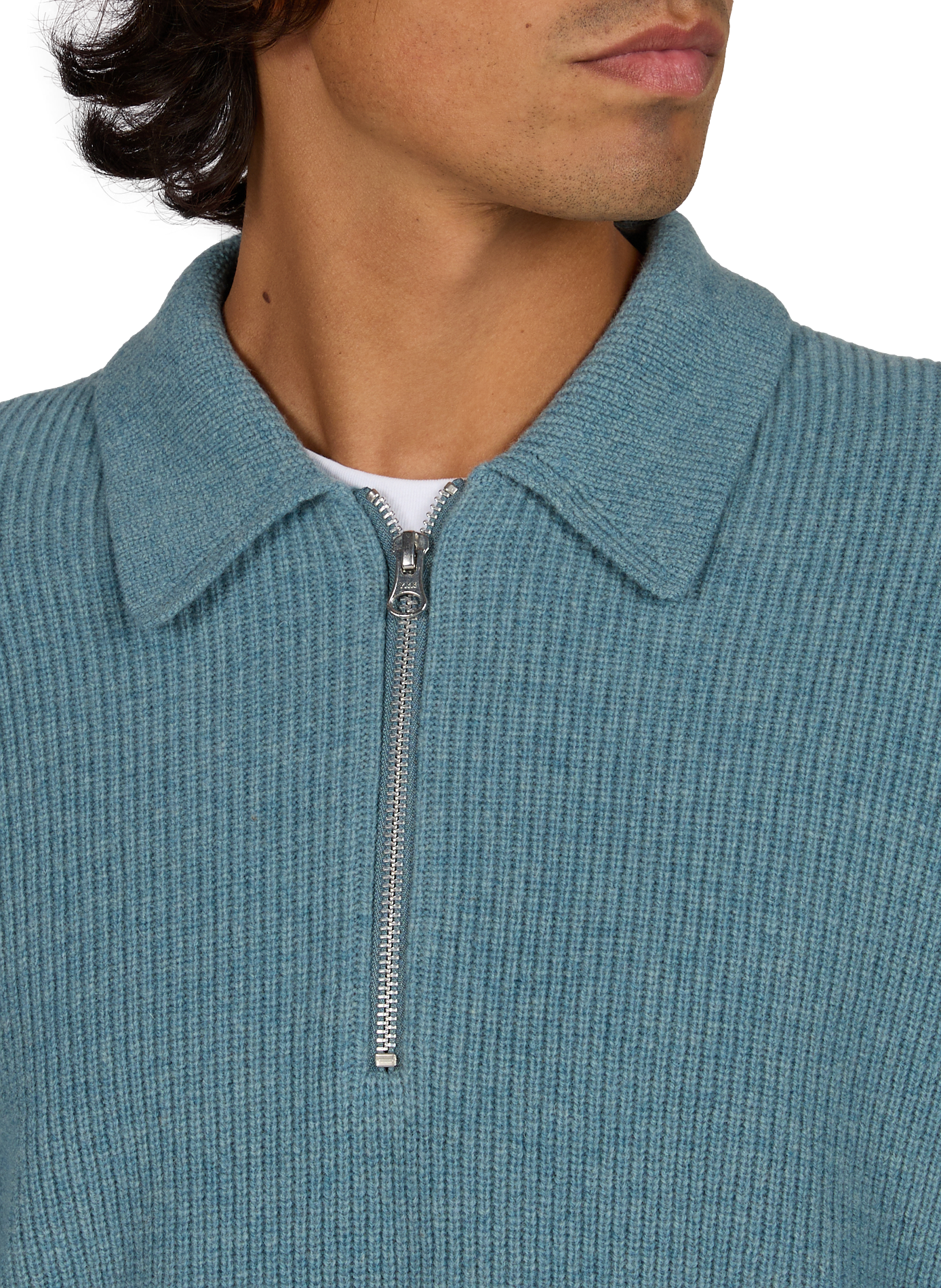 Wollpullover mit Reißverschlusskragen SAMSOE SAMSOE Blau