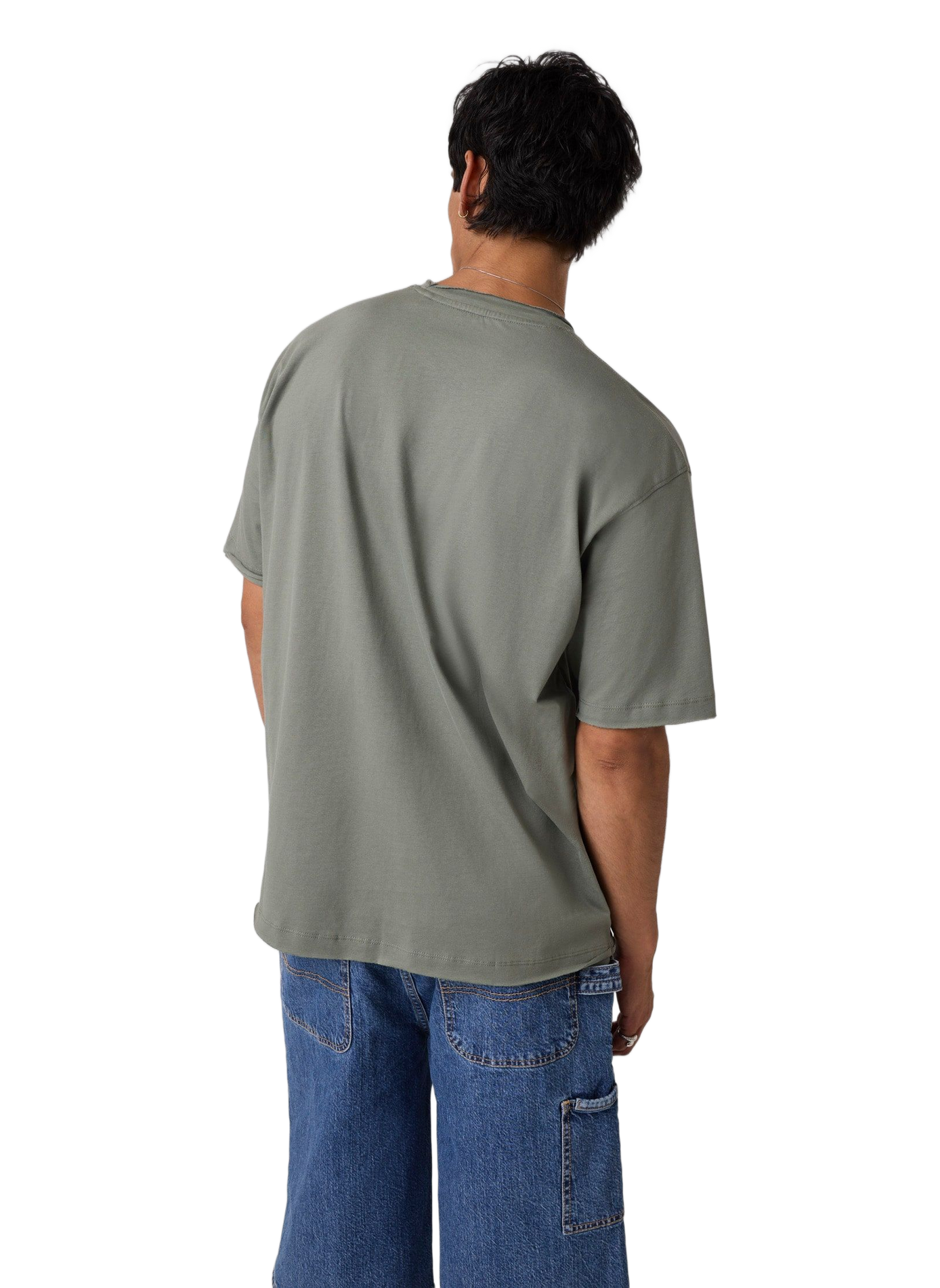 Straight fit round neck printed cotton T-shirt GUESS Green