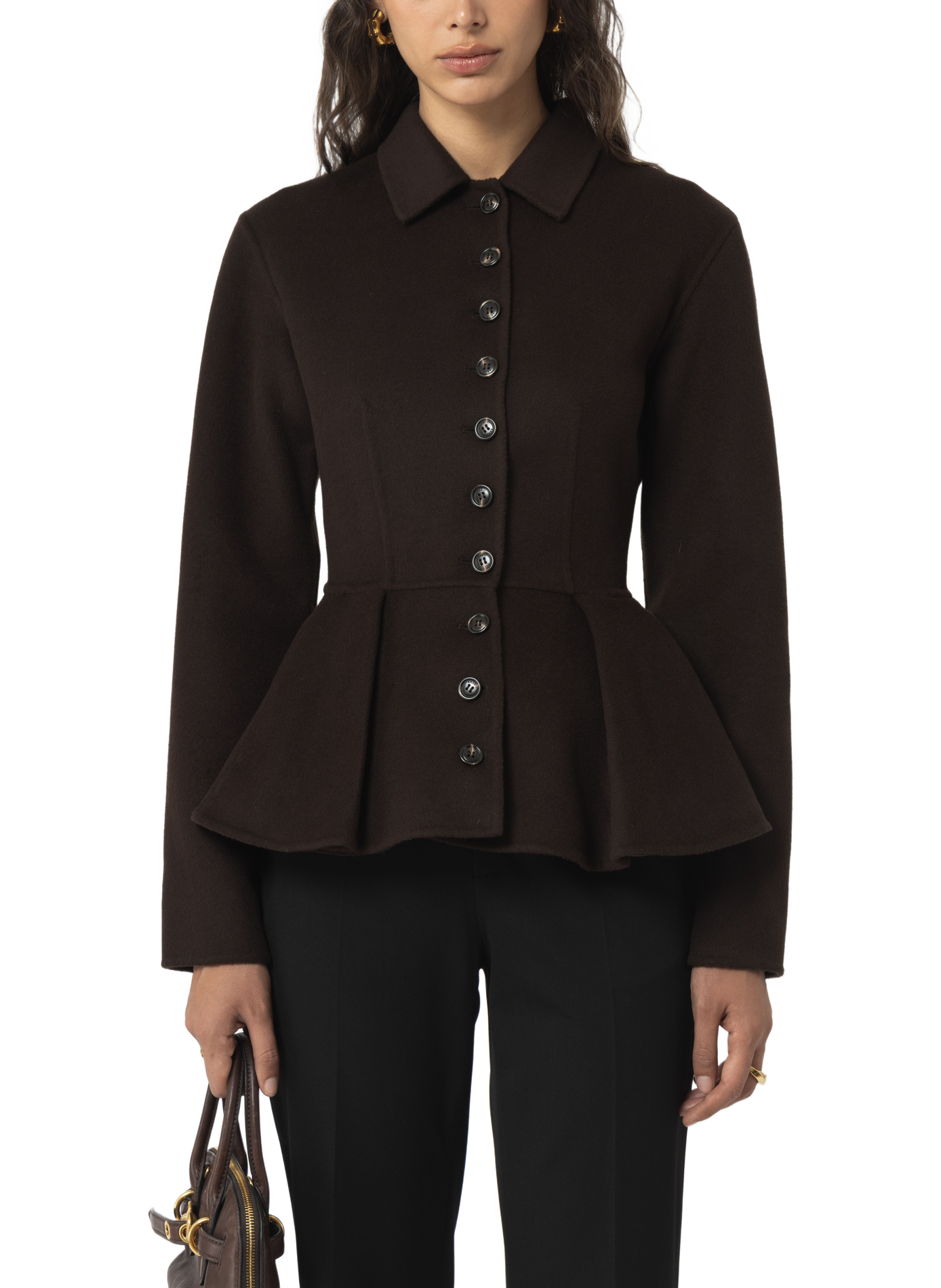 Peplum jacket in a wool blend ARAKII Brown