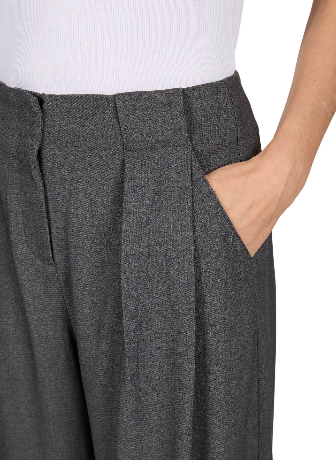 Plain wide-leg tailored trousers SUNCOO Grey