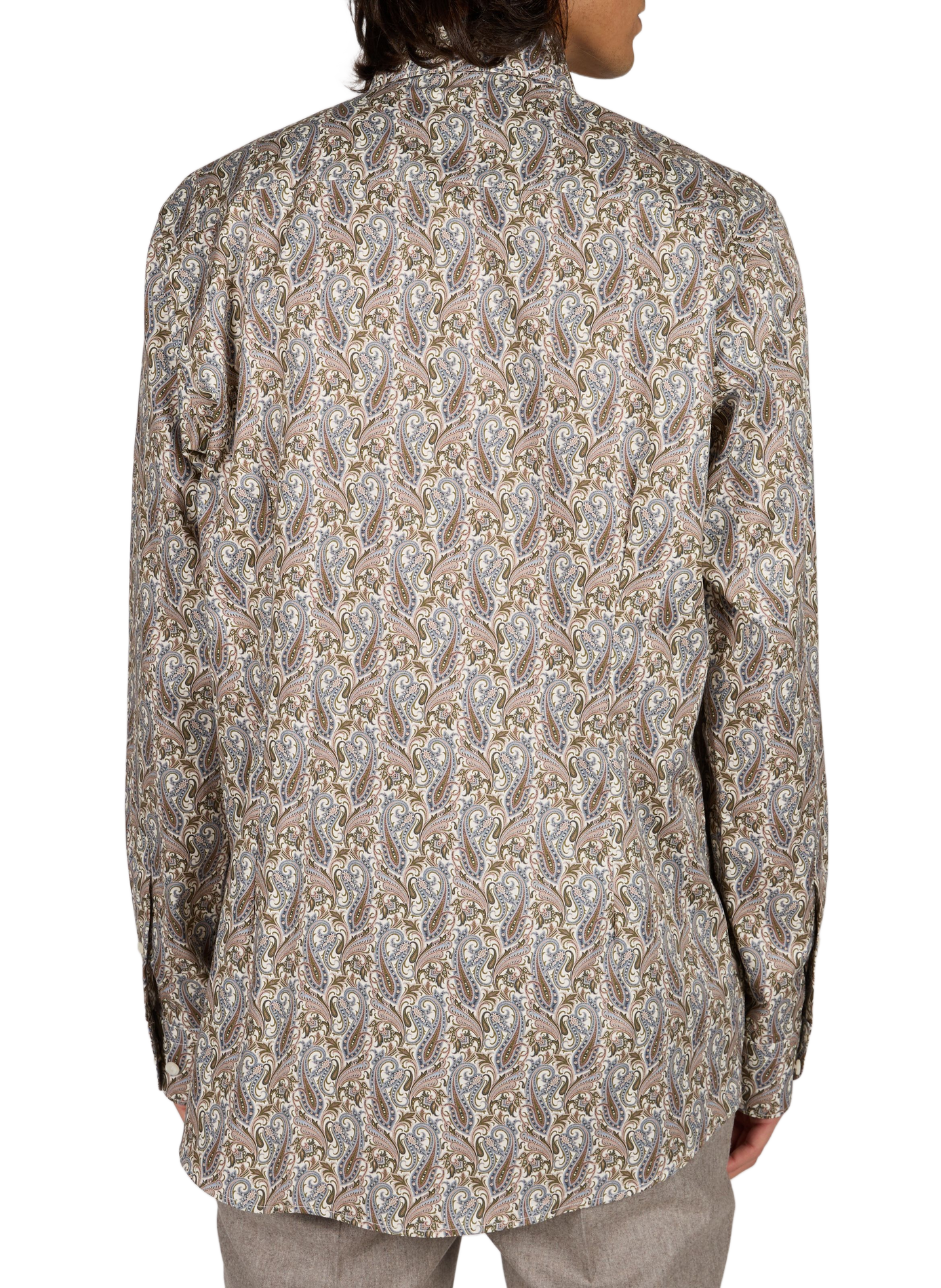 Chemise slim à imprimé en coton ETON Orange