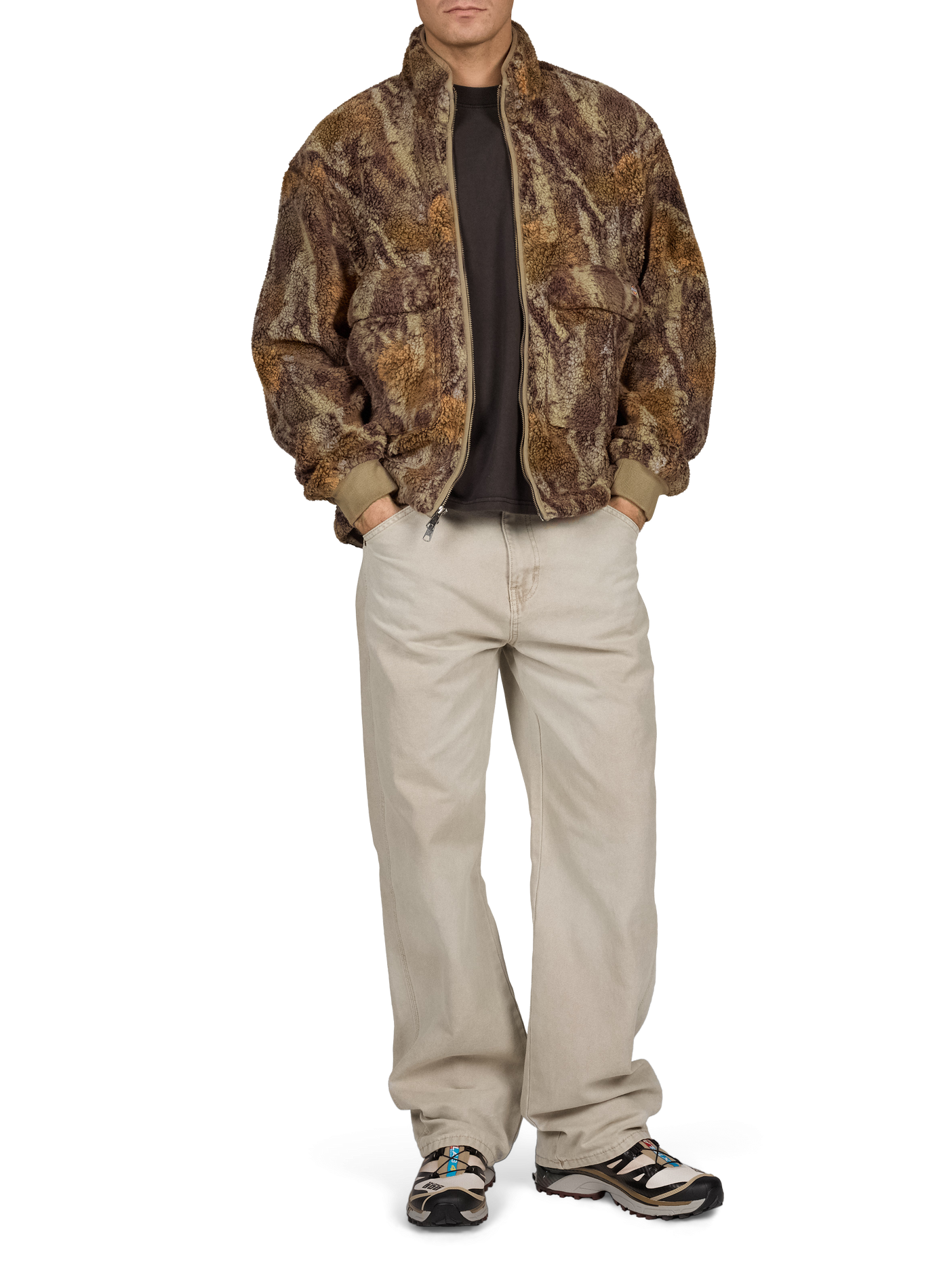 Straight high-neck sherpa jacket DICKIES Green