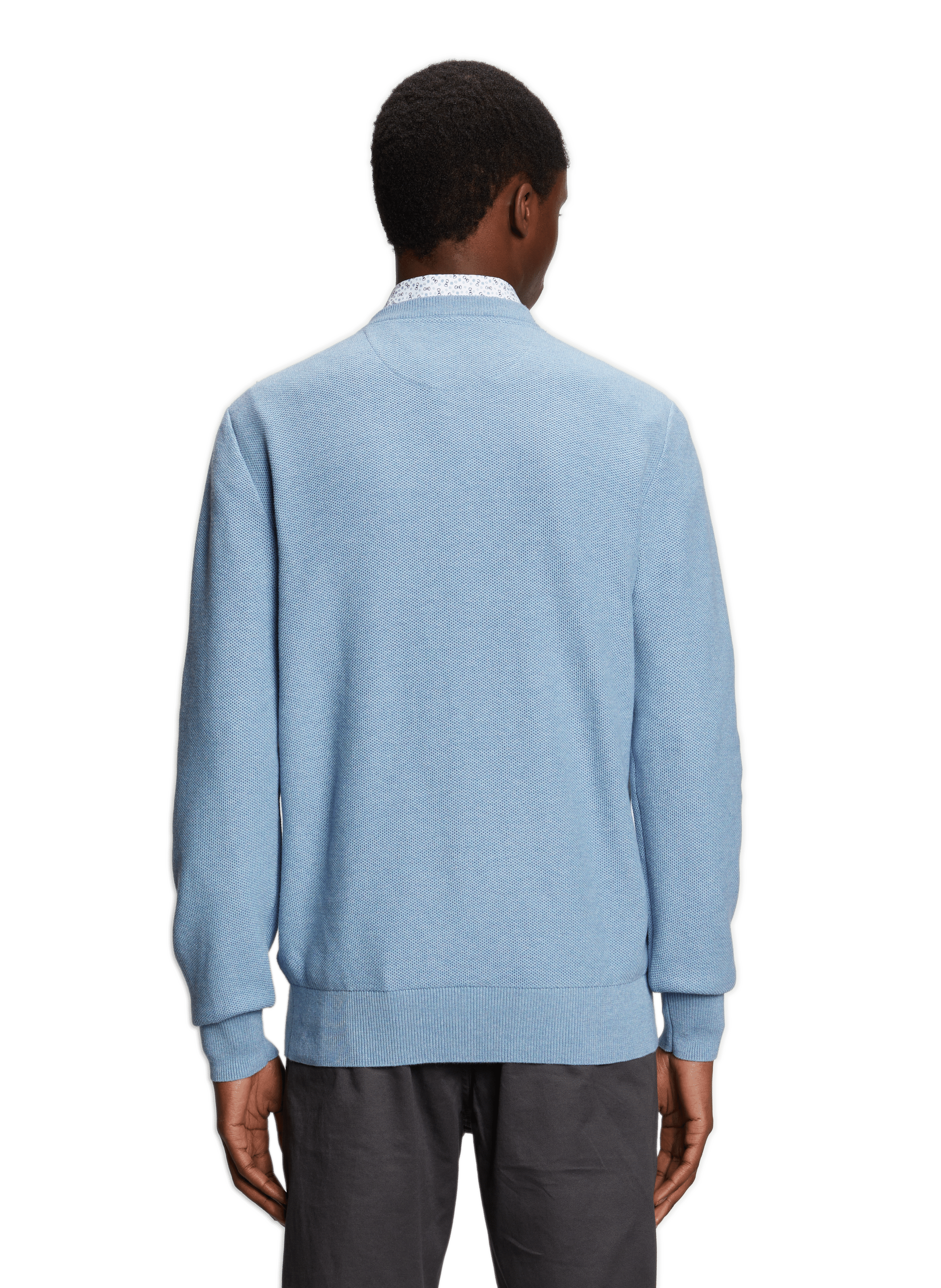 Cotton piqué jumper EDEN PARK Blue