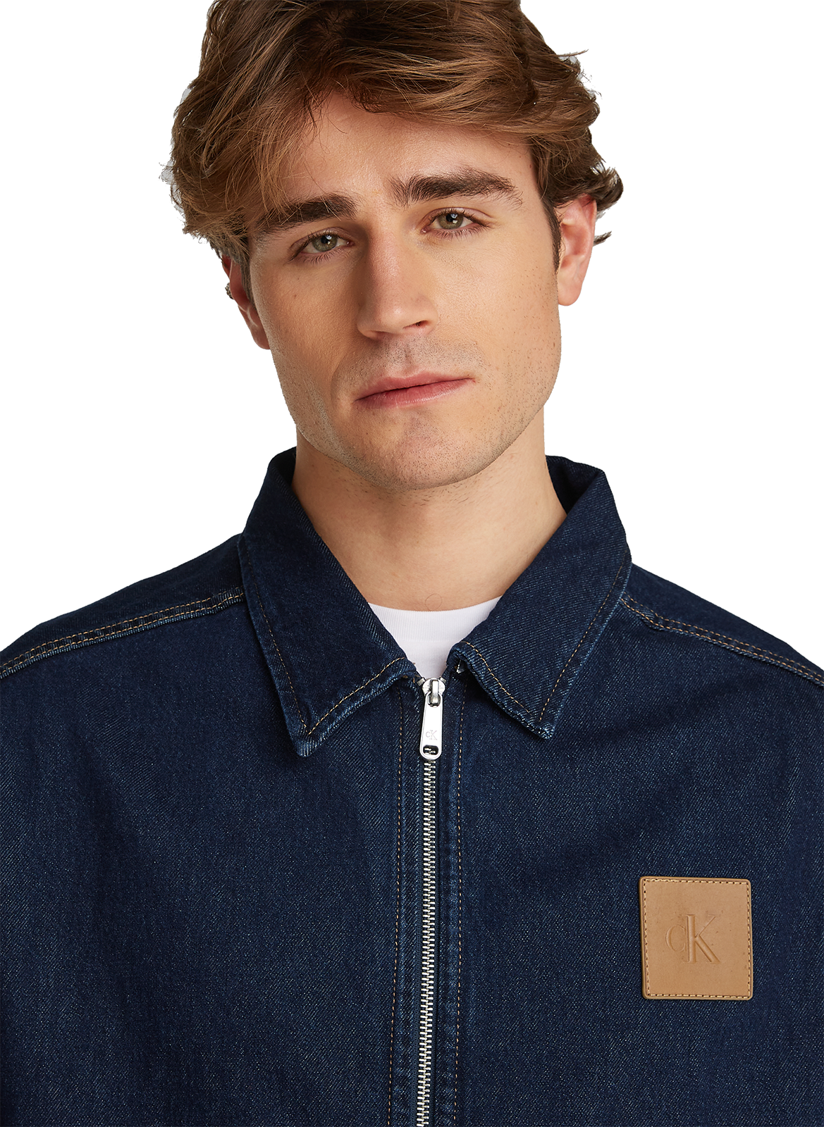 Oversized cotton denim jacket CALVIN KLEIN Blue