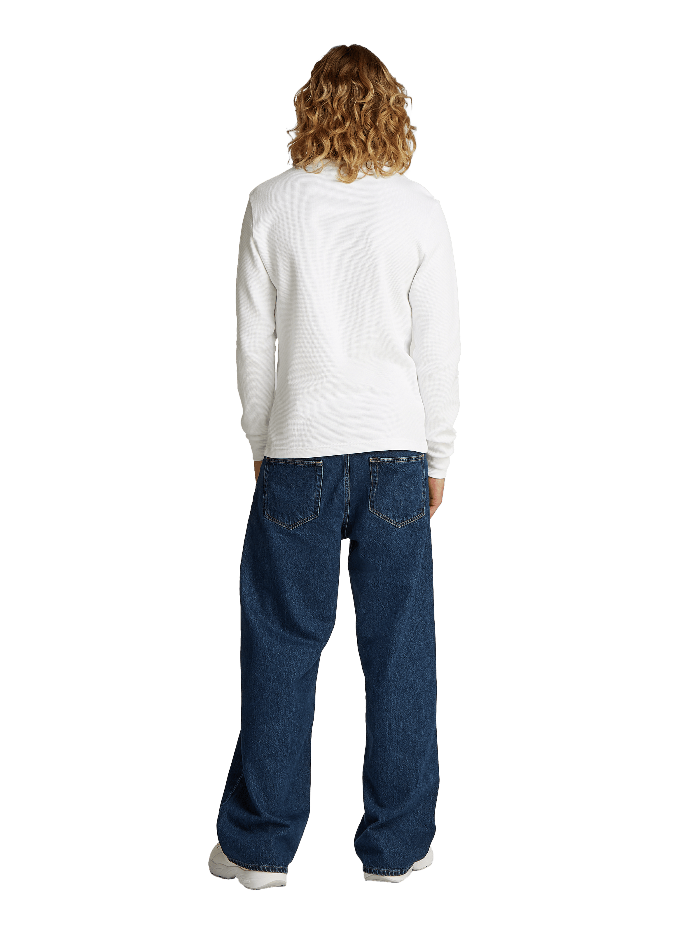 T-shirt gaufré manches longues CALVIN KLEIN Blanc