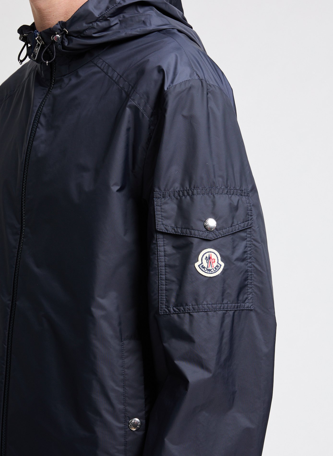 Recycled polyester-blend windbreaker jacket MONCLER Blue