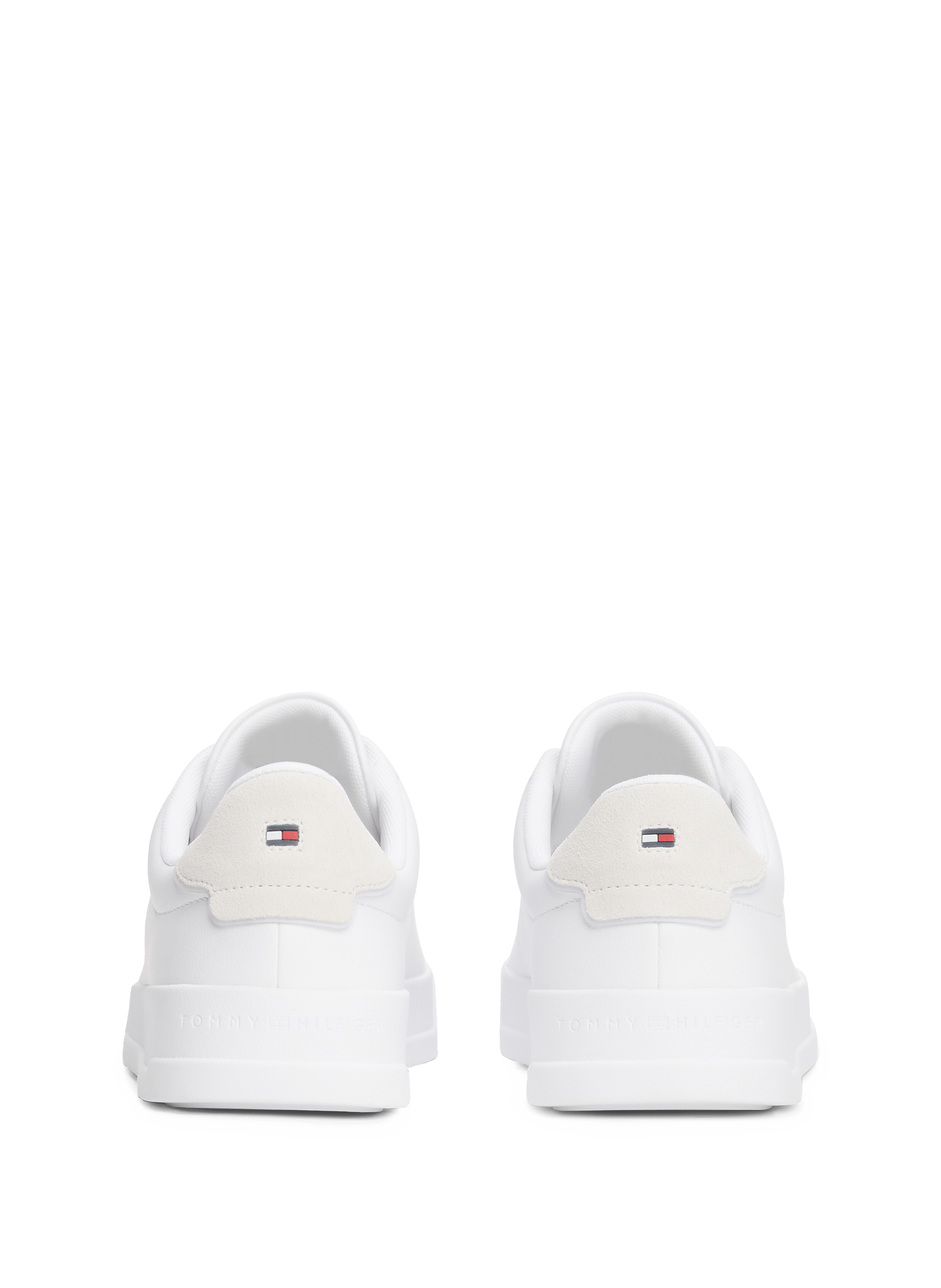 Grain effect leather sneakers TOMMY HILFIGER White