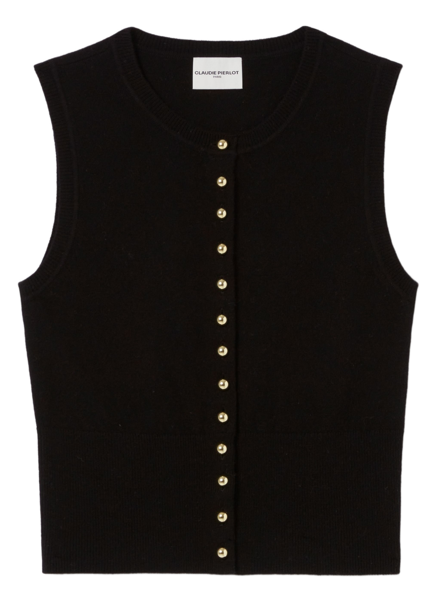 Top ajusté en laine CLAUDIE PIERLOT Noir