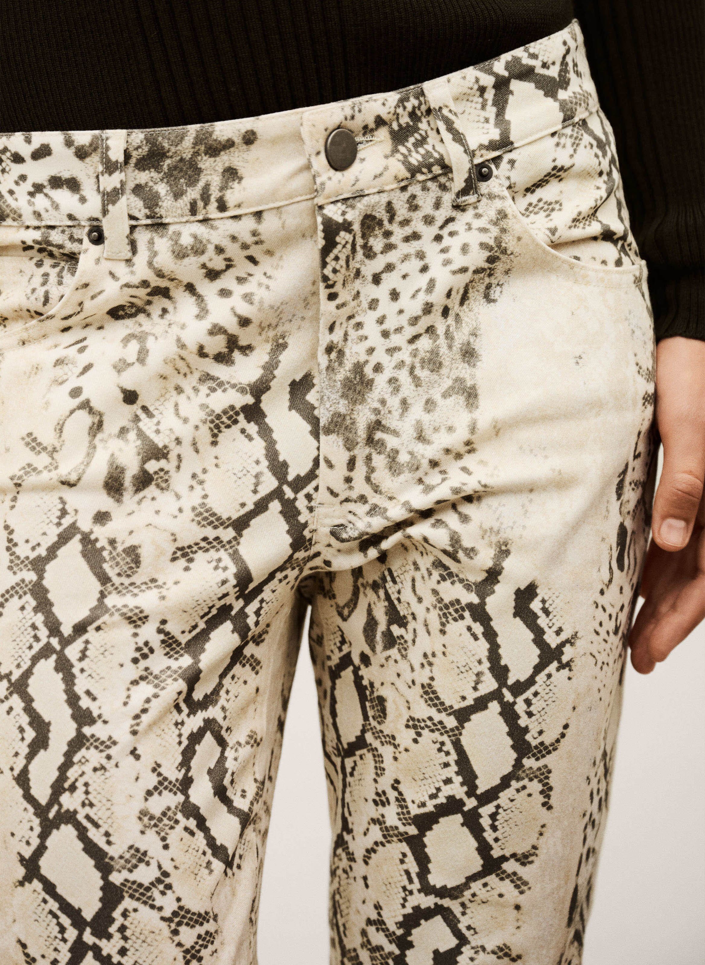 Jean droit motif python stinsy BA&SH Beige