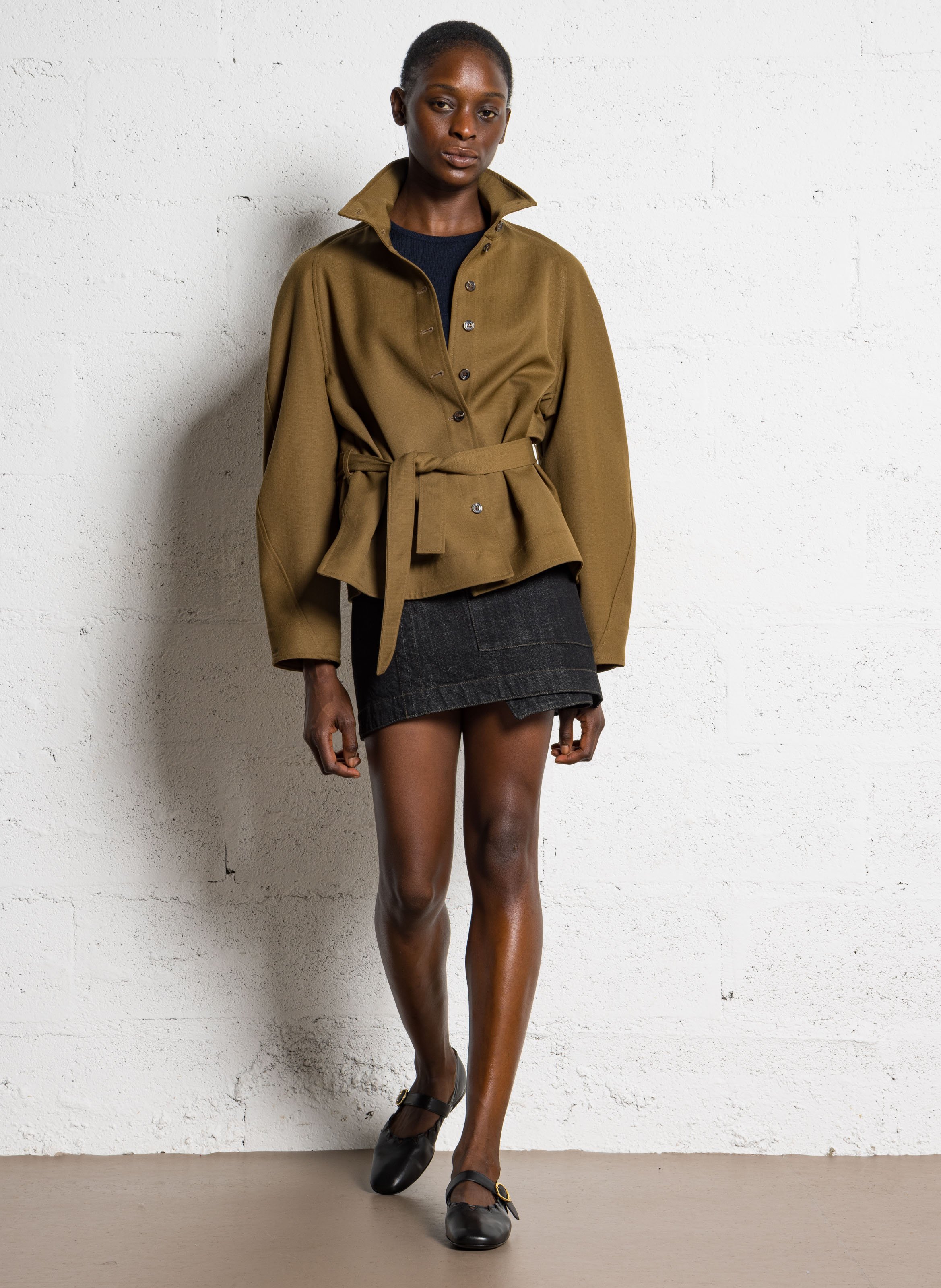 Veste col montant geode SOEUR Kaki