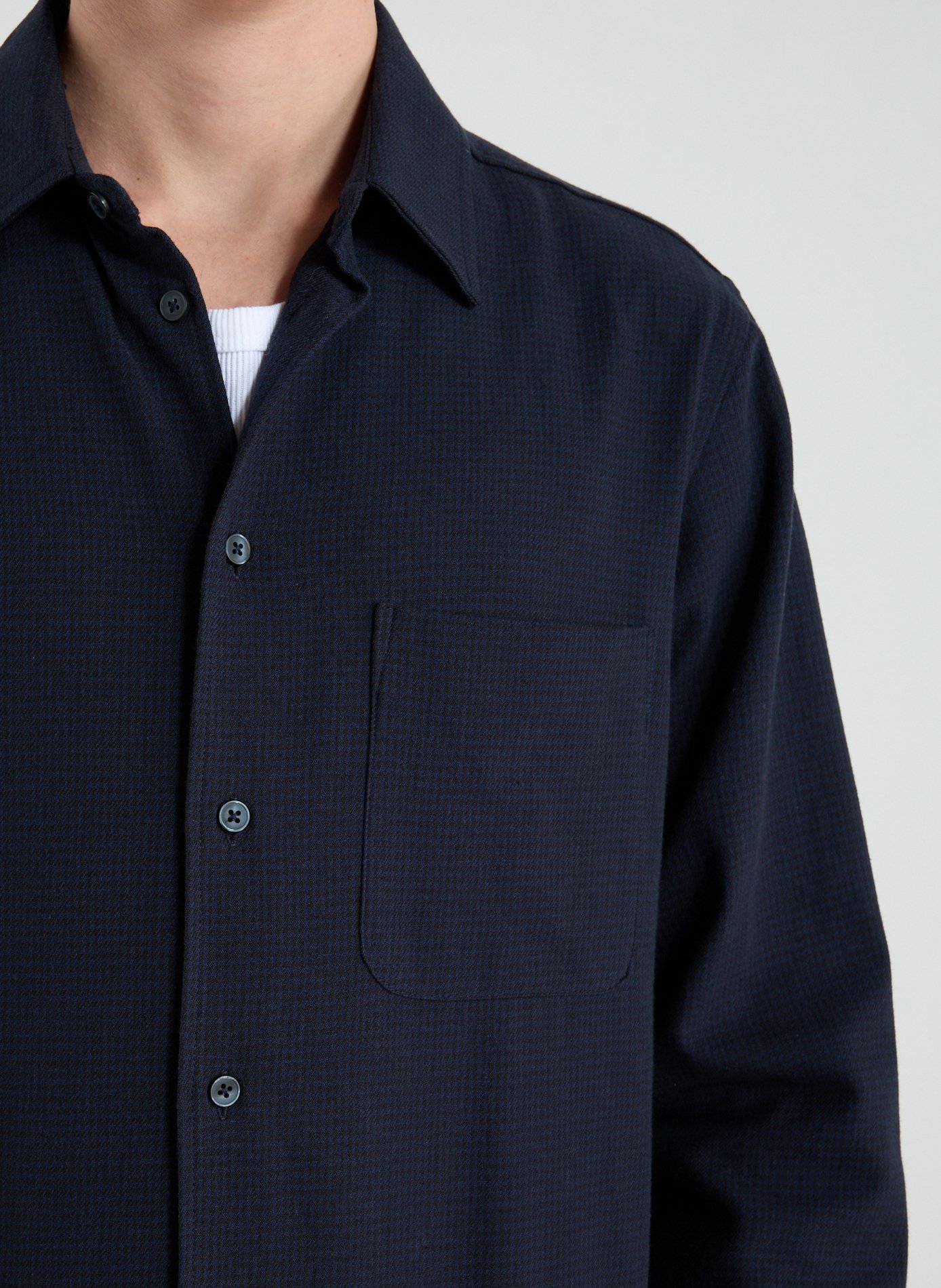 Chemise pied-de-poule en coton SAMSOE SAMSOE Bleu