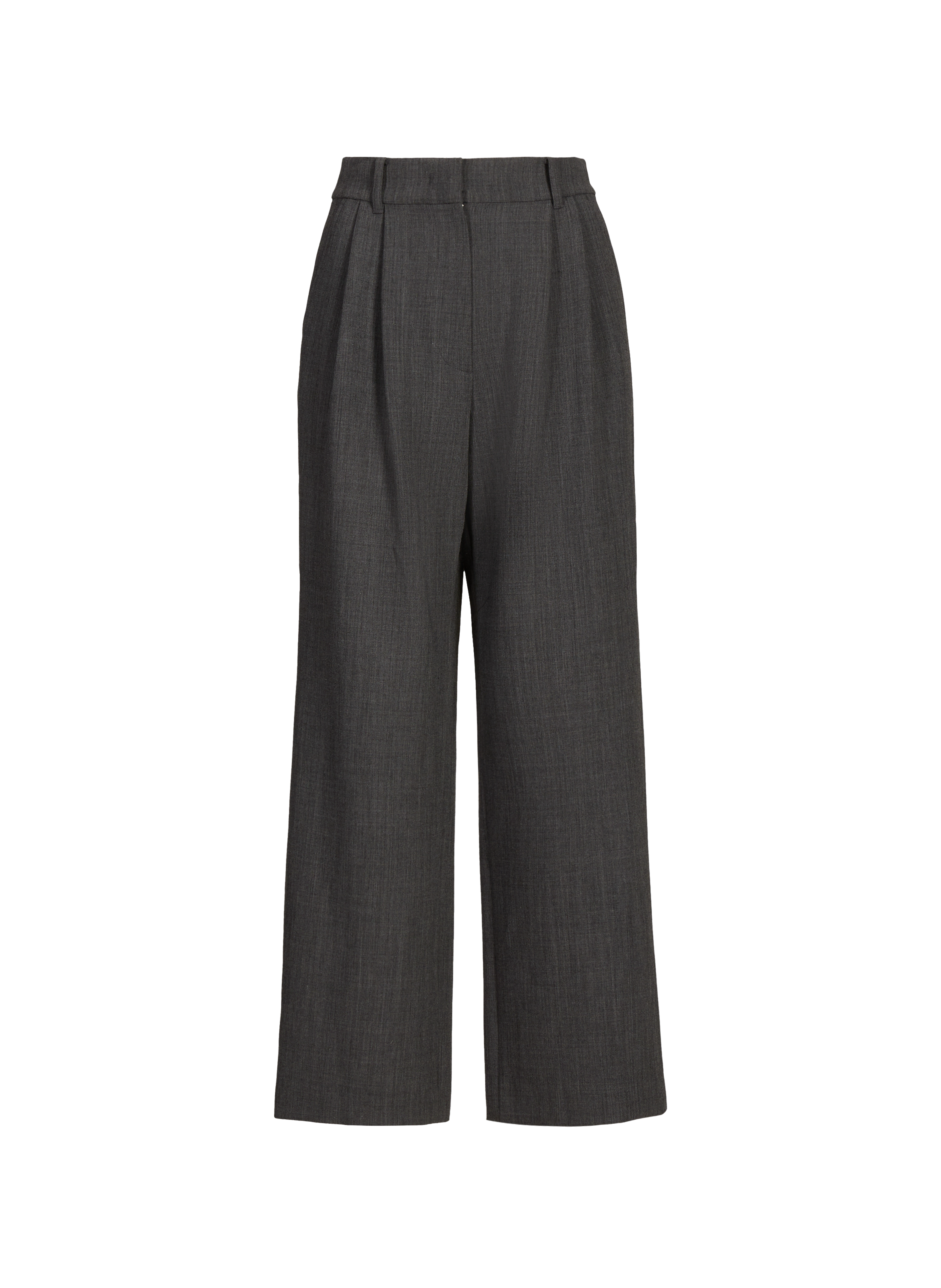 SANDBEIGE Straight wool-blend trousers  Grey