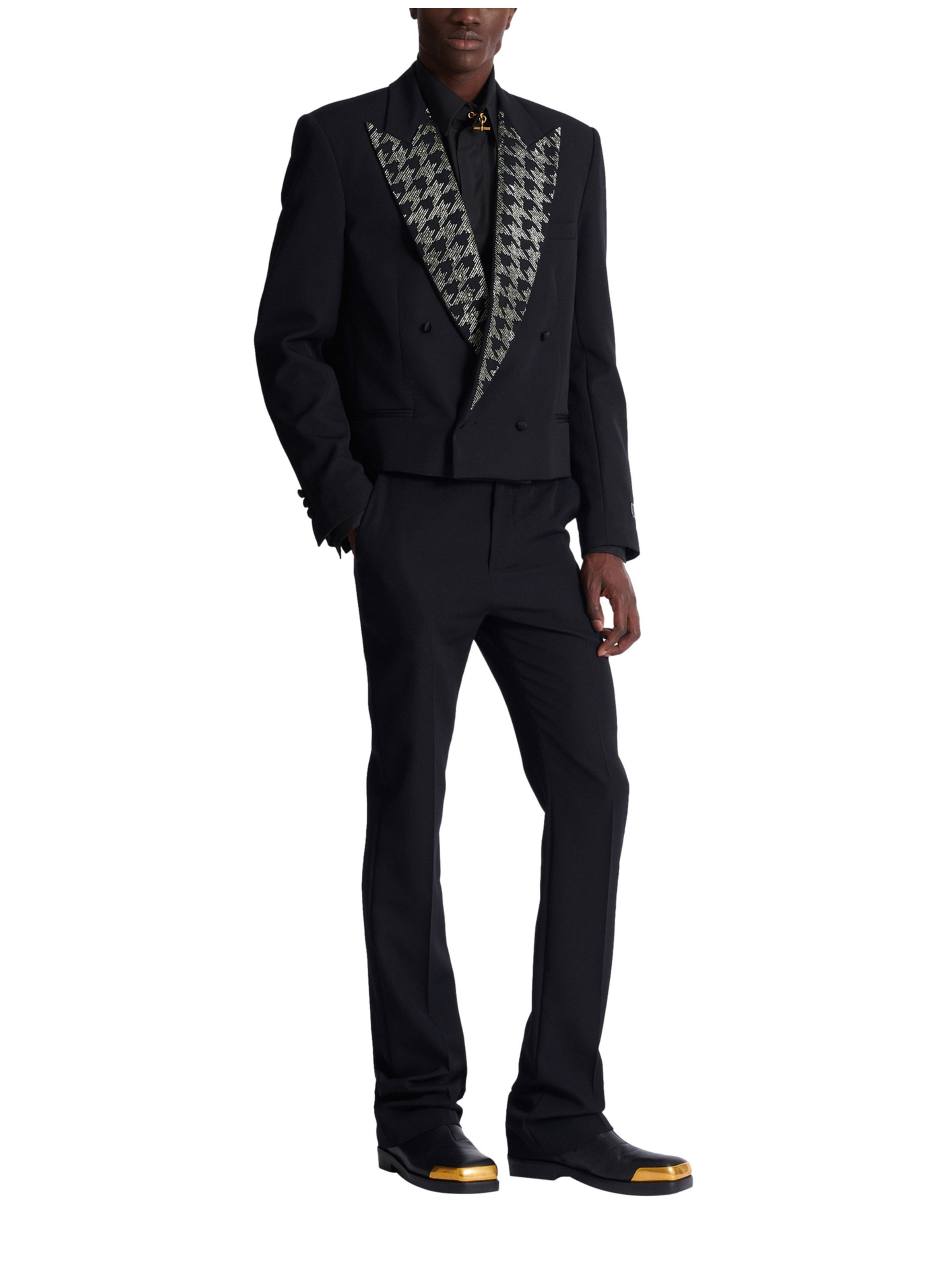 Spencer en grain de poudre avec cristaux Noir