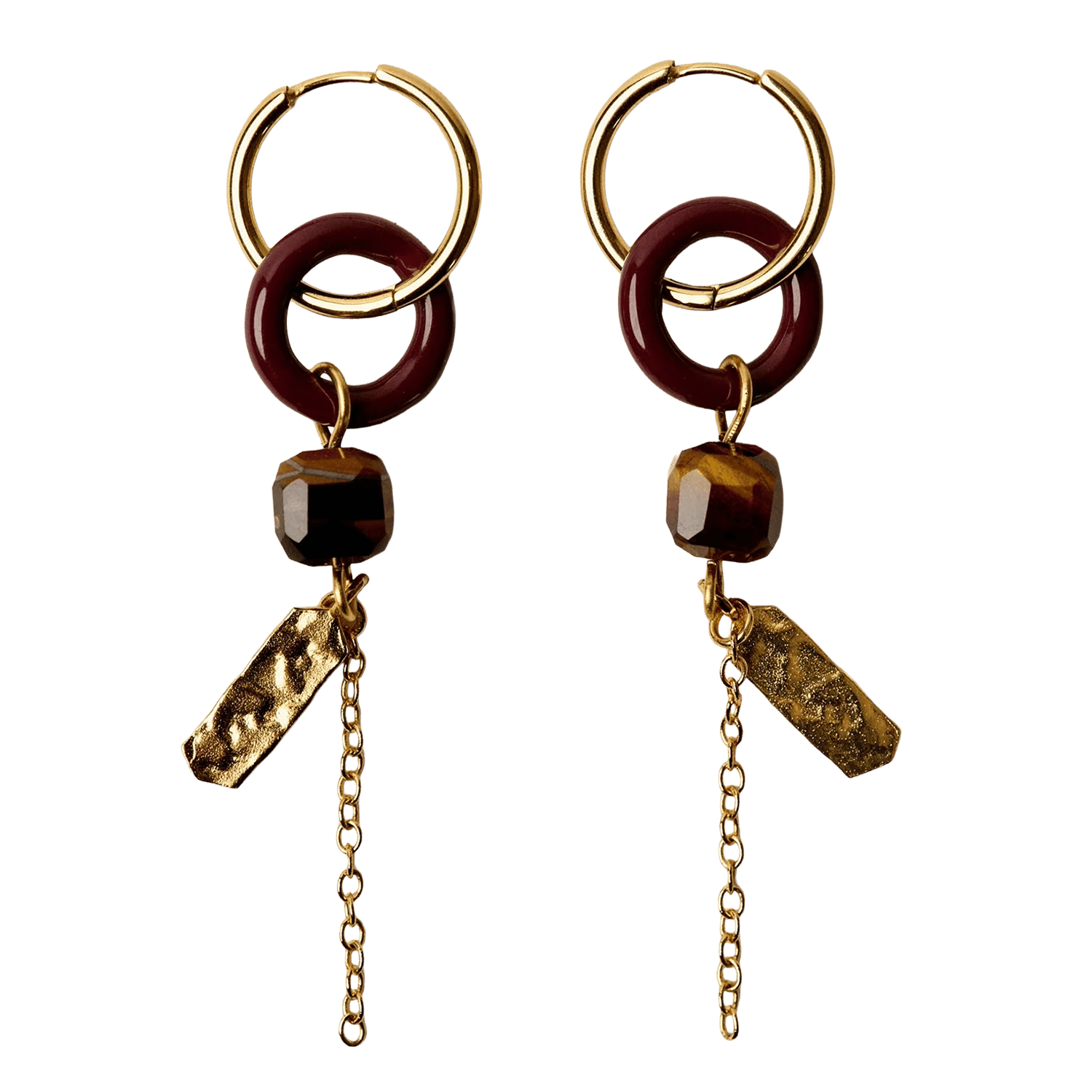 Boucles d'oreilles pendantes toti co SESSUN Marron