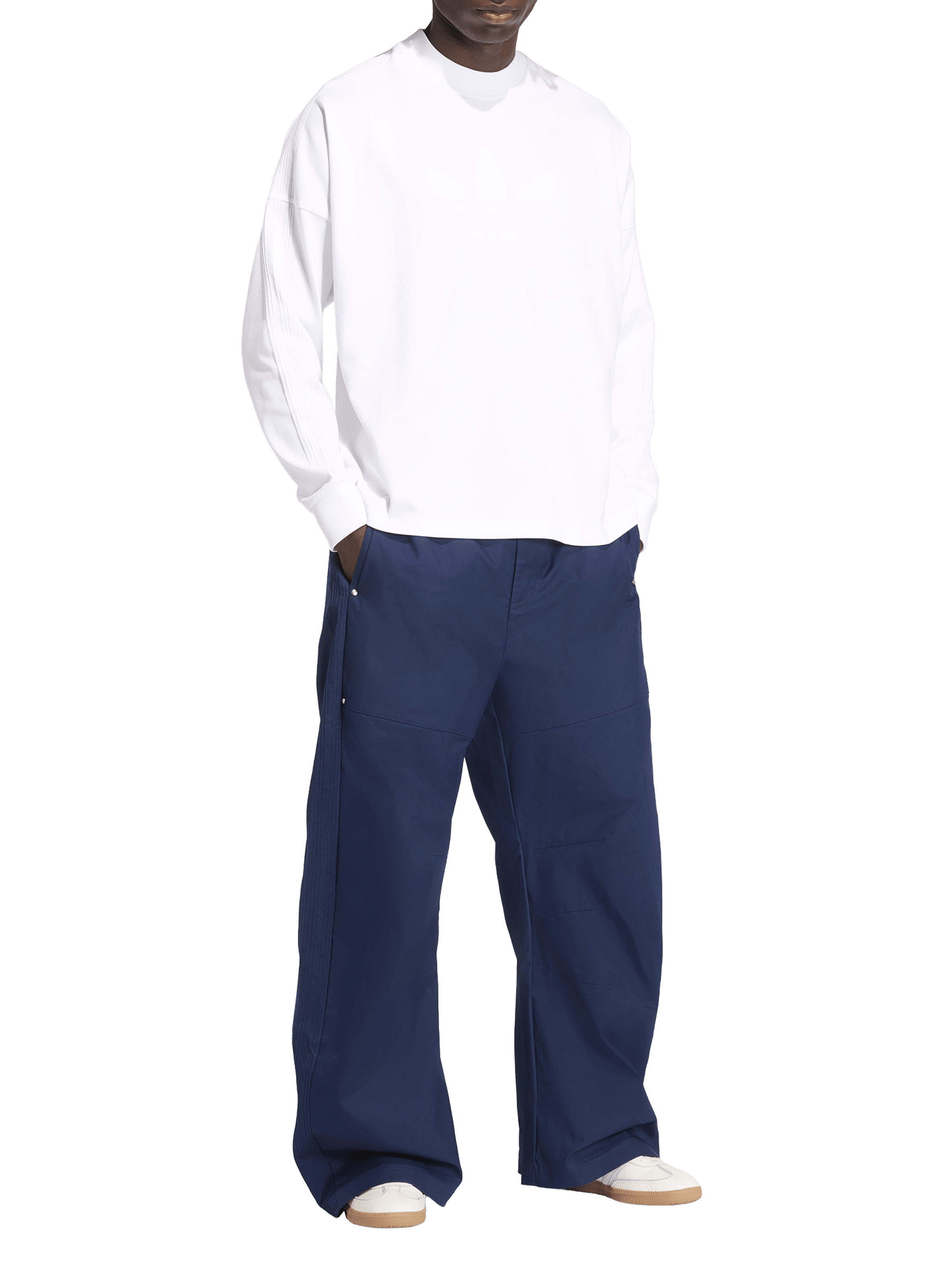 Pantalon ample en coton mélangé ADIDAS Bleu