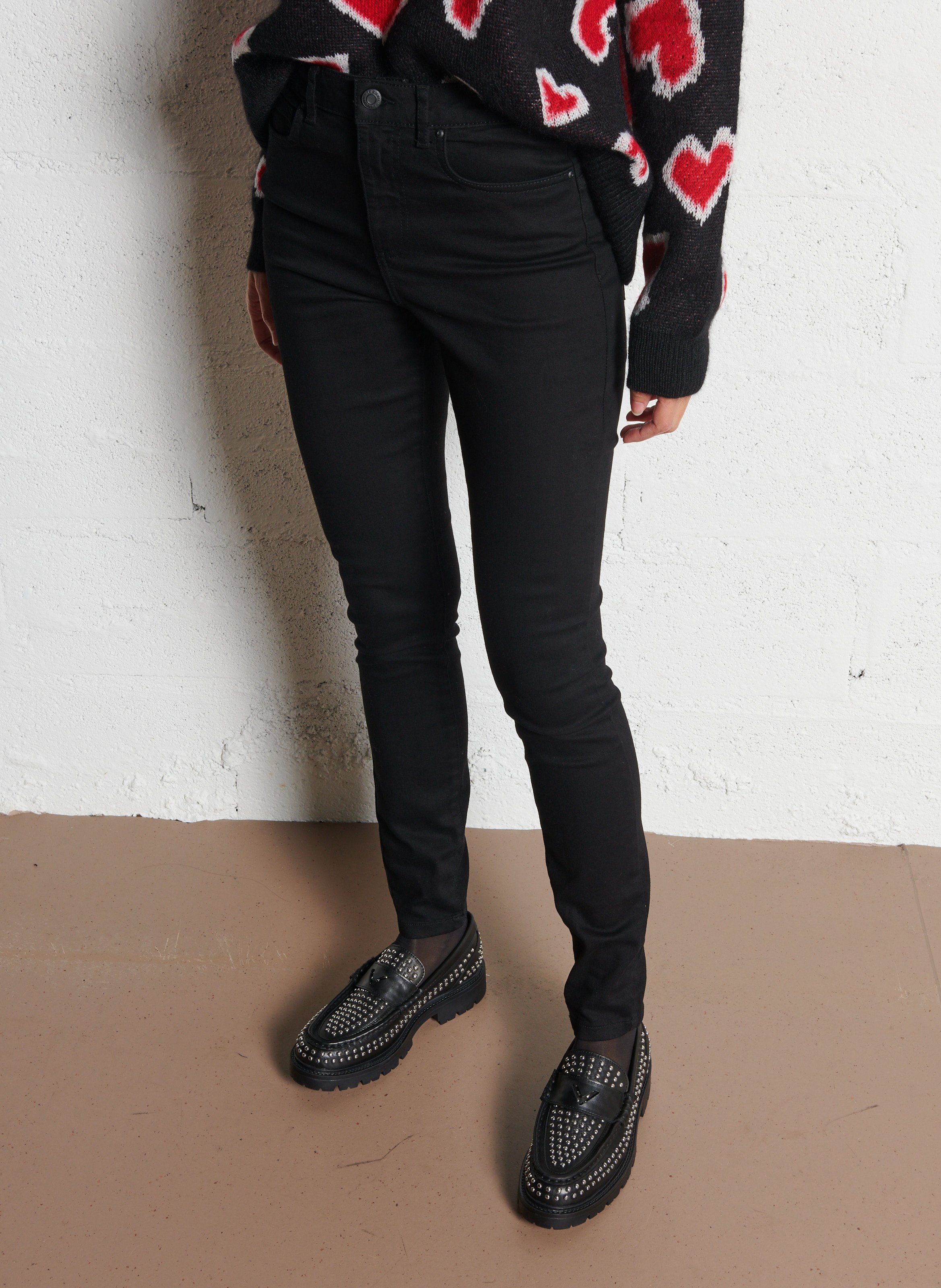 Jean slim en coton mélangé nina IKKS Noir