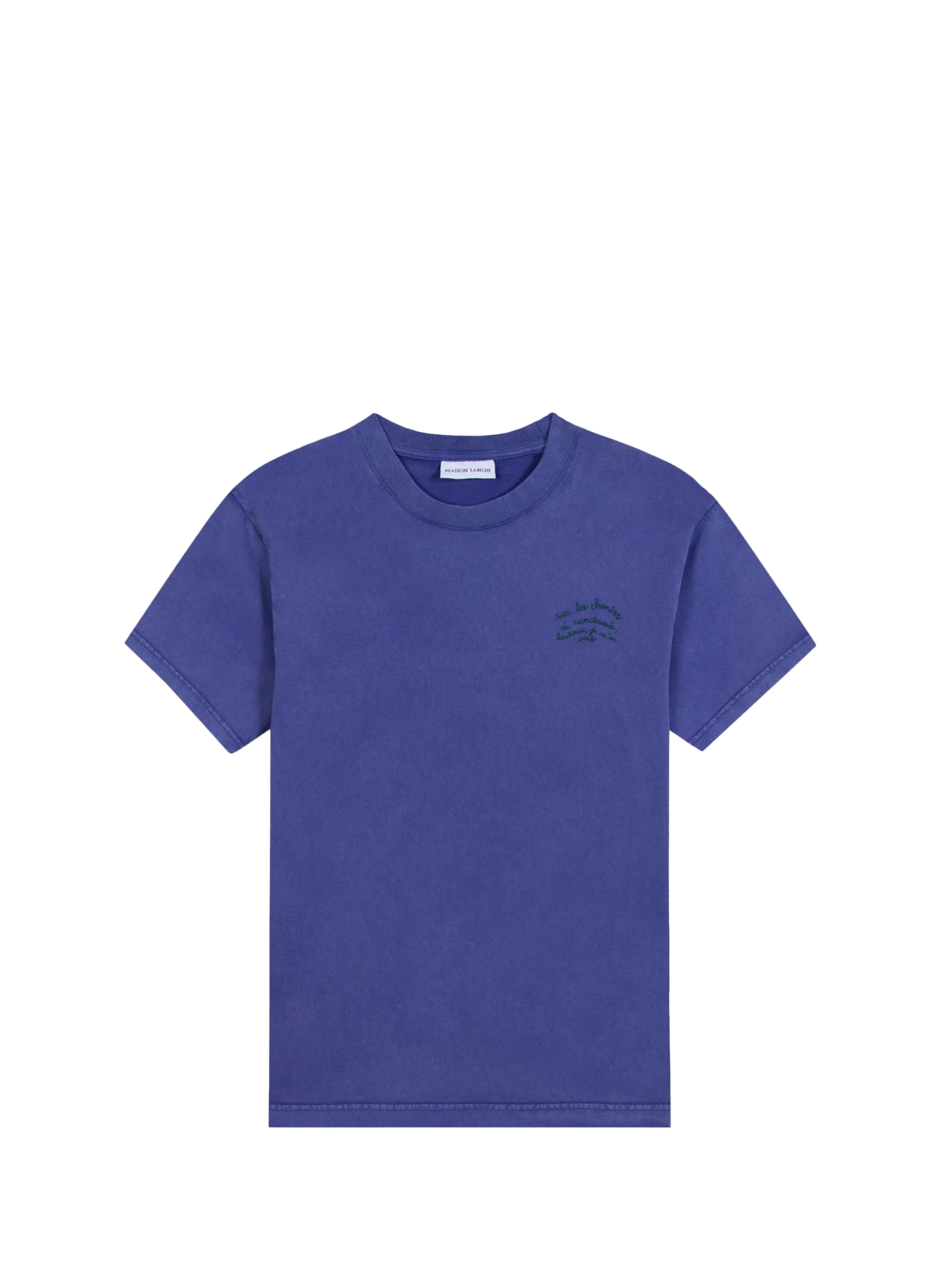 MAISON LABICHE T-shirt manches courtes Patureau brodé en coton GOTS Bleu