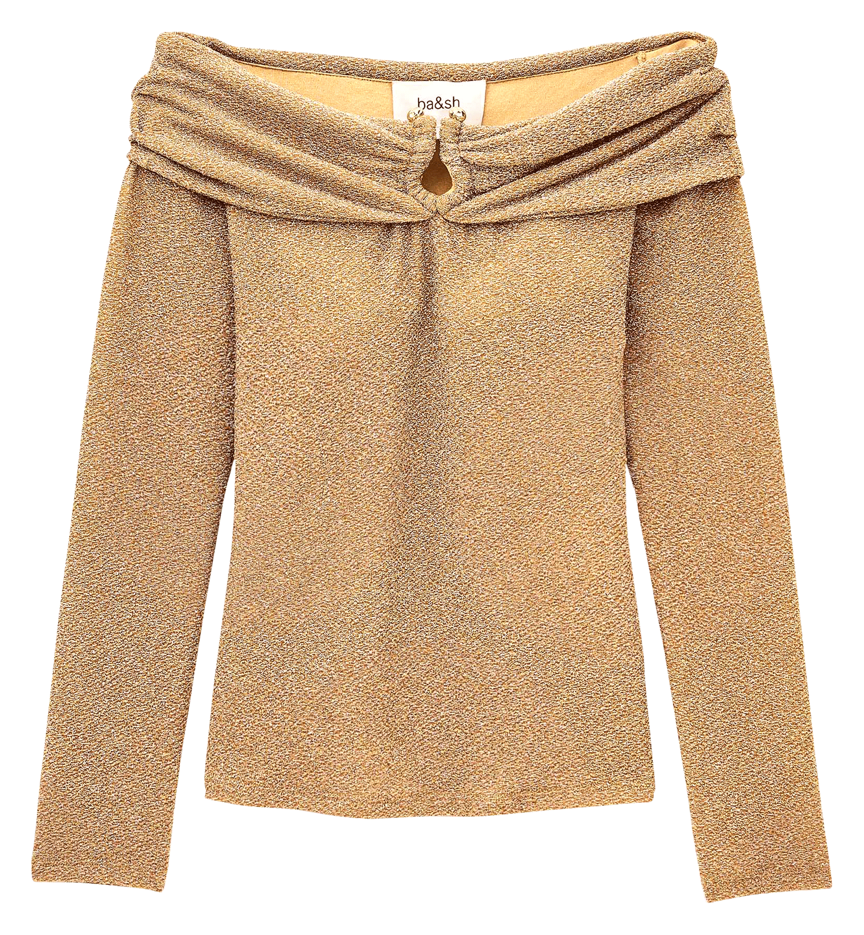 Top ajusté col bardot imprimé bai BA&SH Doré