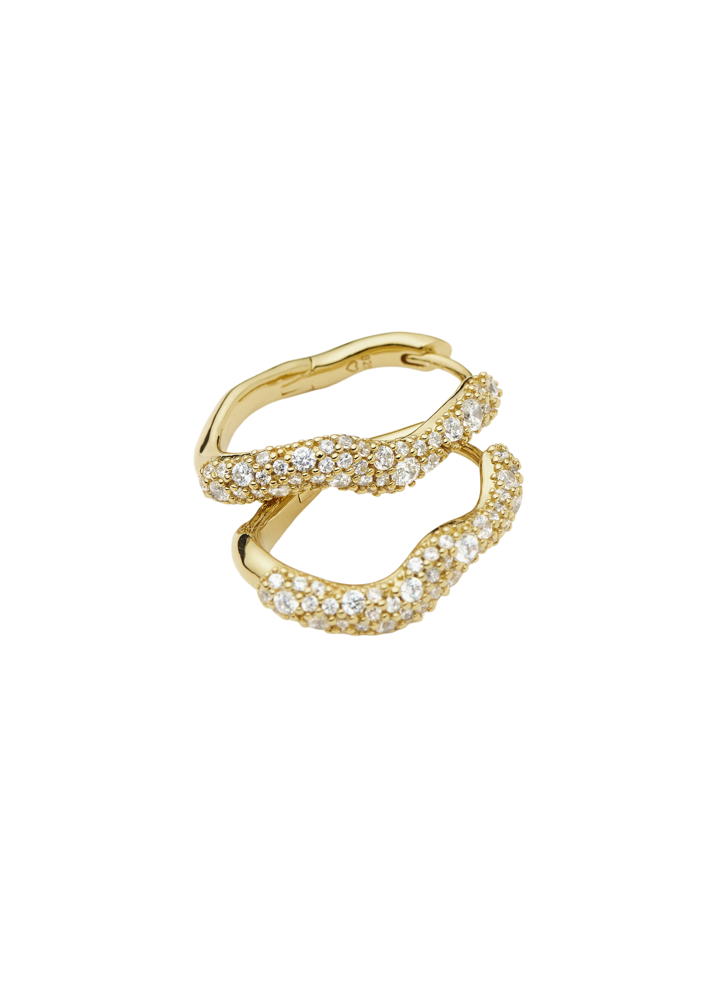 Boucles d'oreille ondulées Molten Snow en argent et plaqué or mélangés MISSOMA Doré