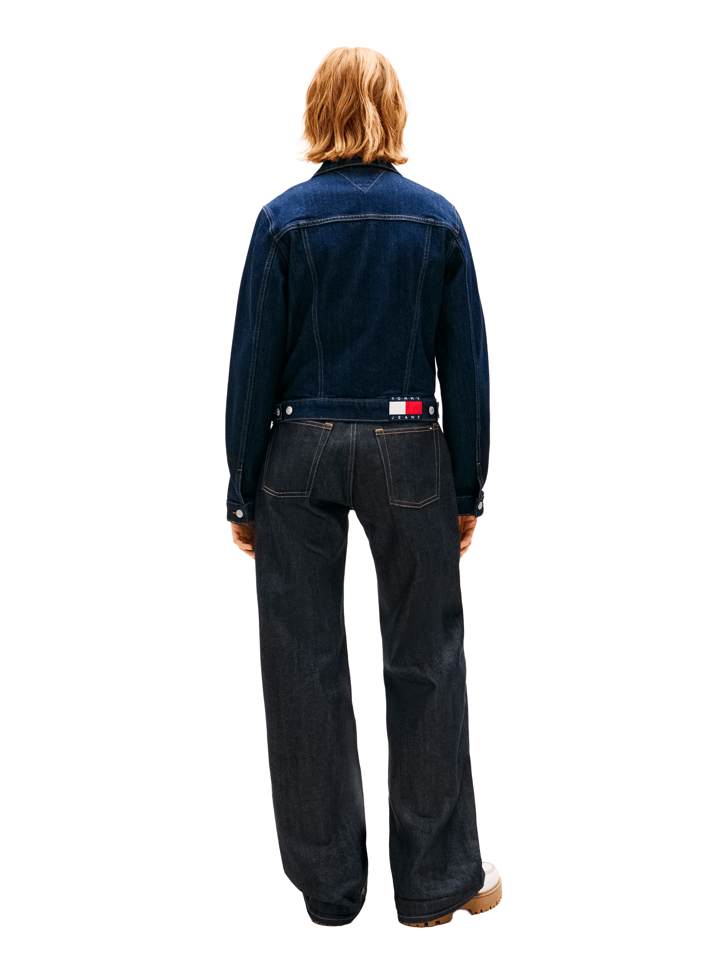 Straight denim jacket in mixed cotton TOMMY HILFIGER Blue