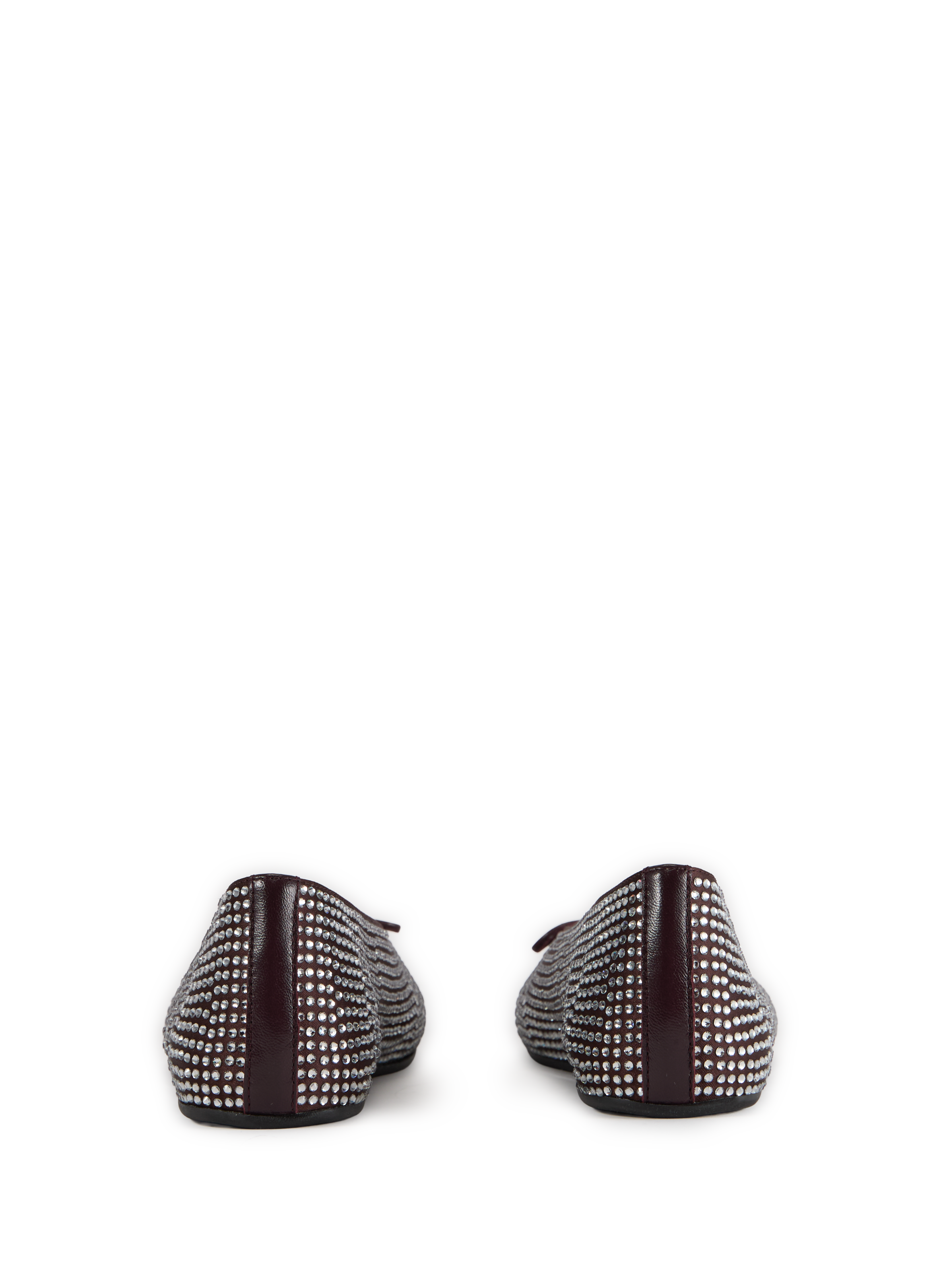 Ballet flats with rhinestones and bow THE ATTICO Brown