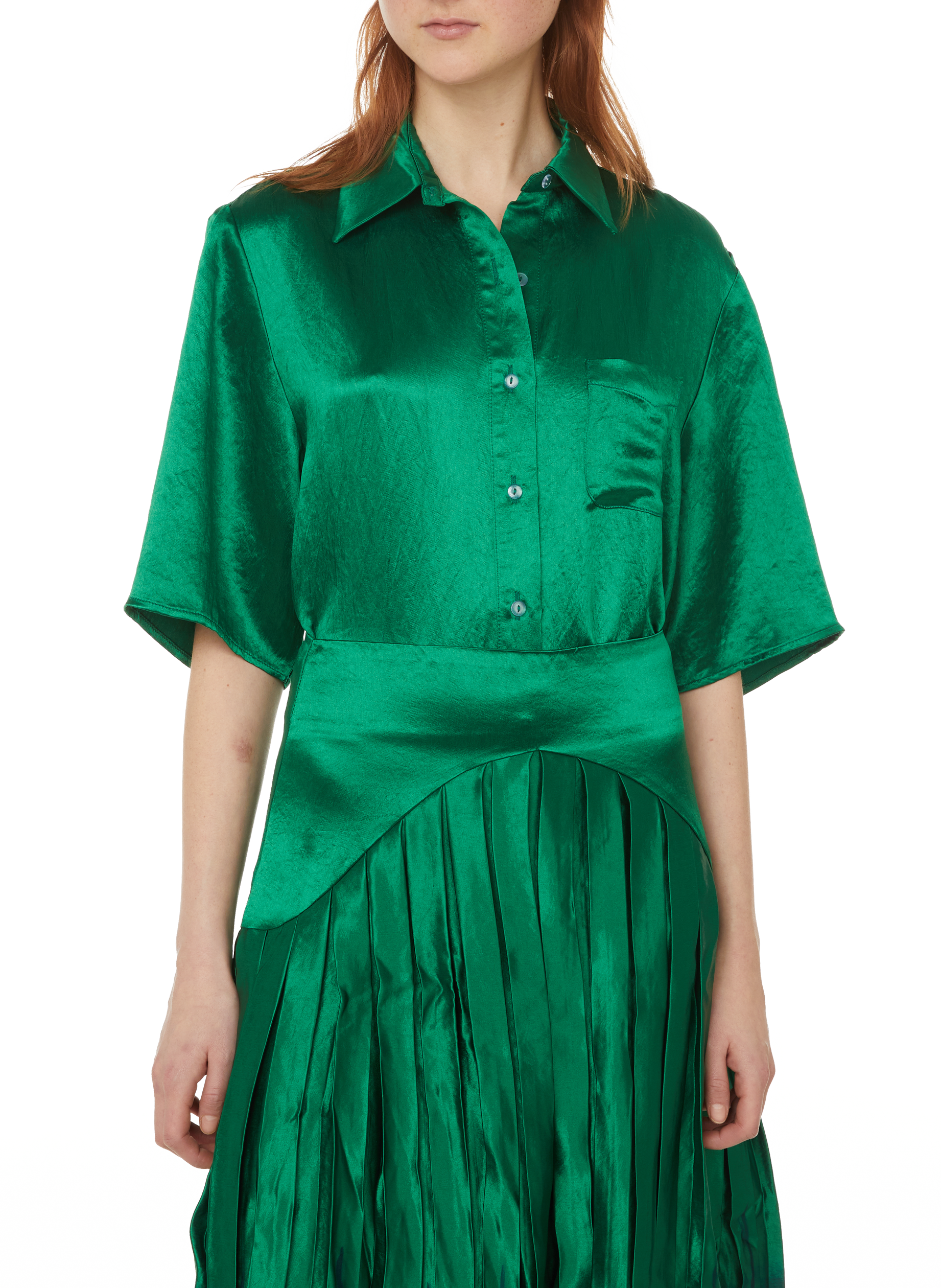 Chemise satinée COLLINA STRADA Vert