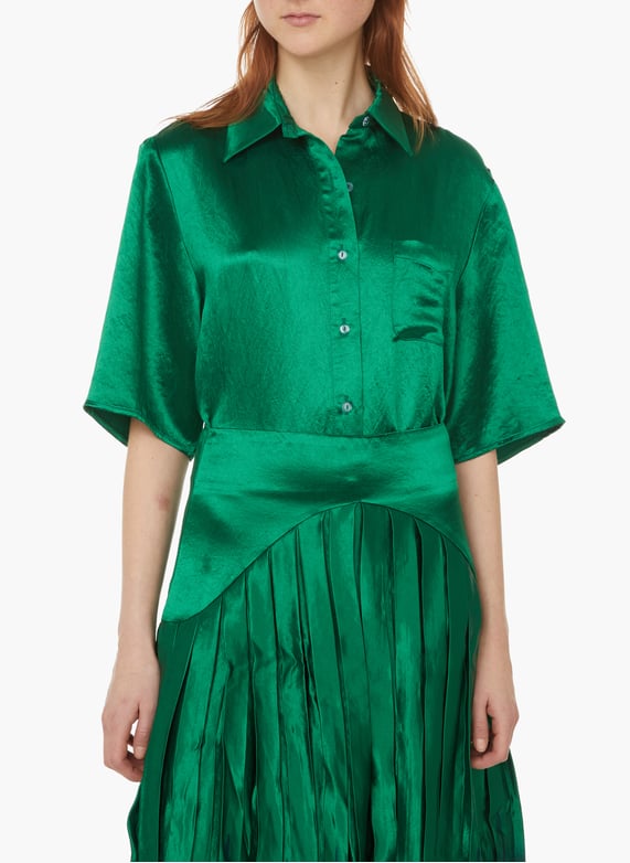 Green satin shirt Collina strada - Woman | Printemps Green satin shirt Collina strada - Woman | Printemps