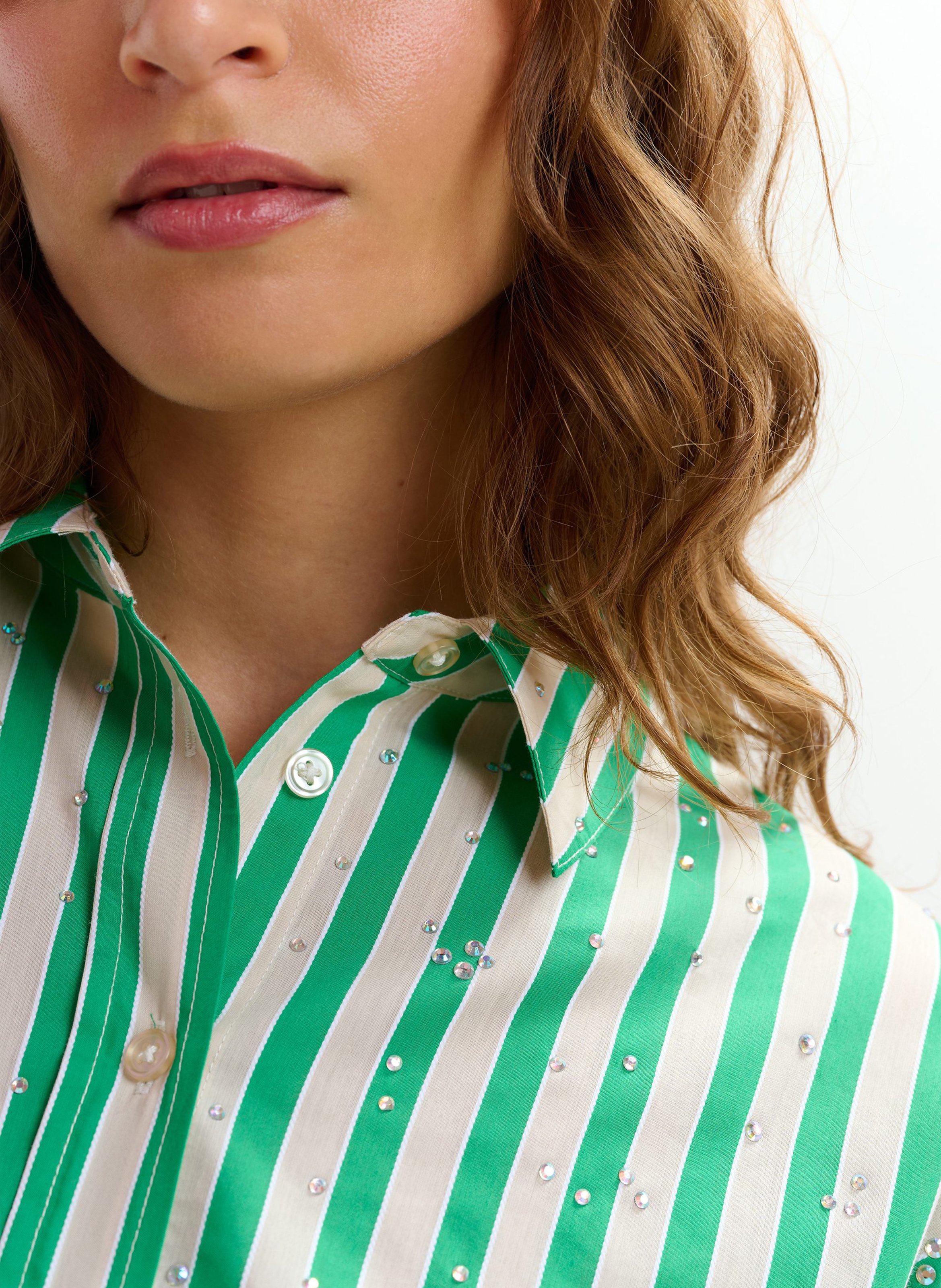 Chemise col classique en coton mélangé jelief ESSENTIEL ANTWERP Vert