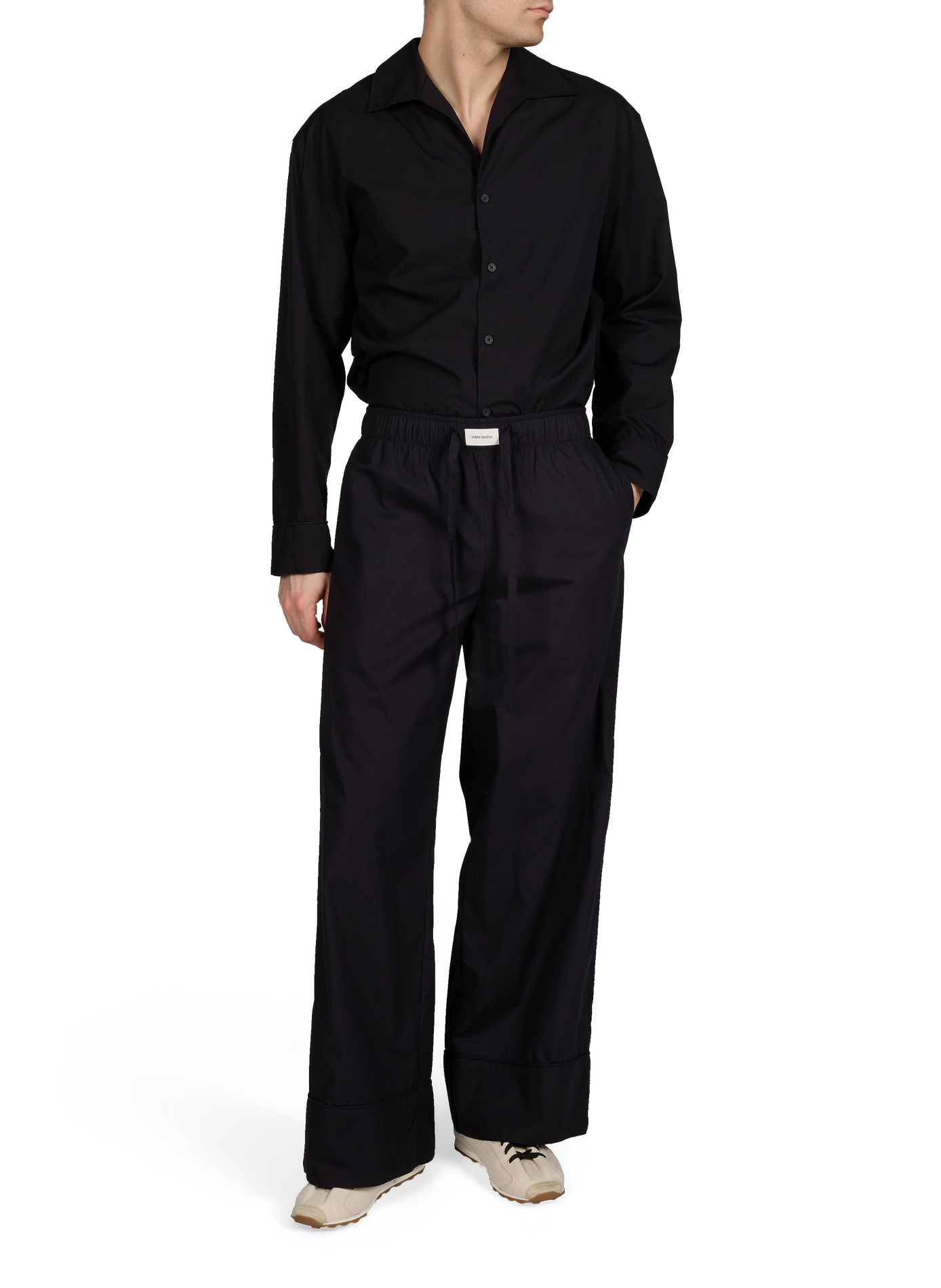 Straight cotton trousers ENTIRE STUDIOS Black