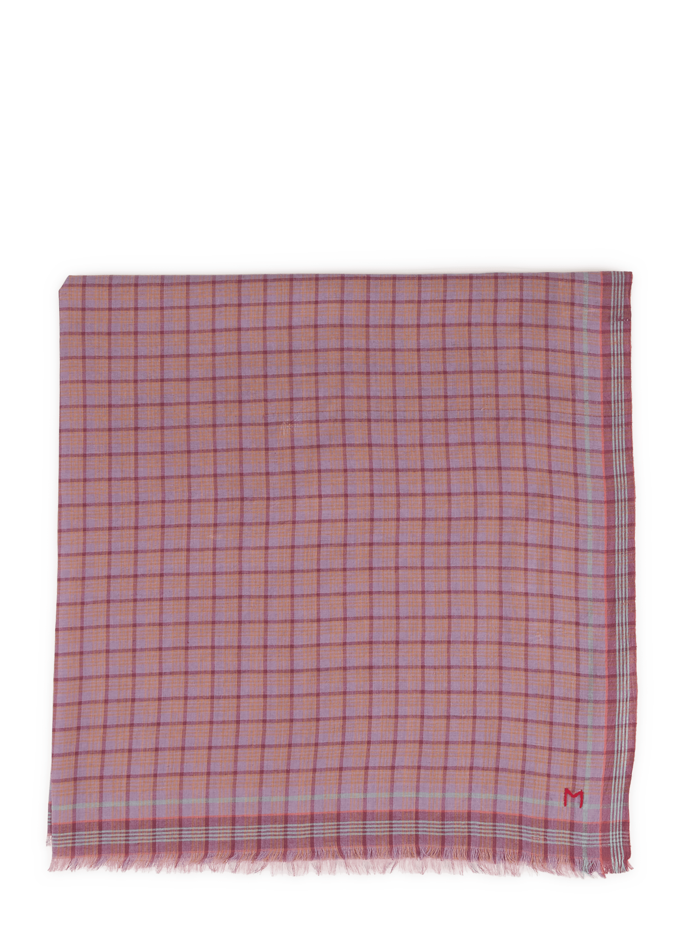 Foulard carré à carreaux en coton MOISMONT Violet