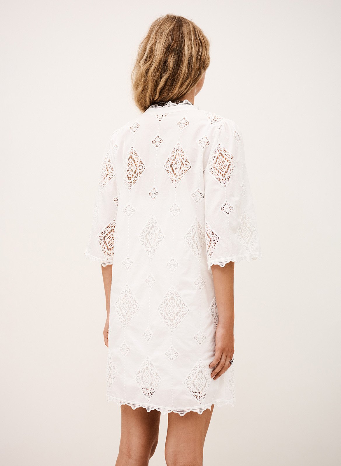 Robe courte col v en coton mélangé malo BA&SH Beige