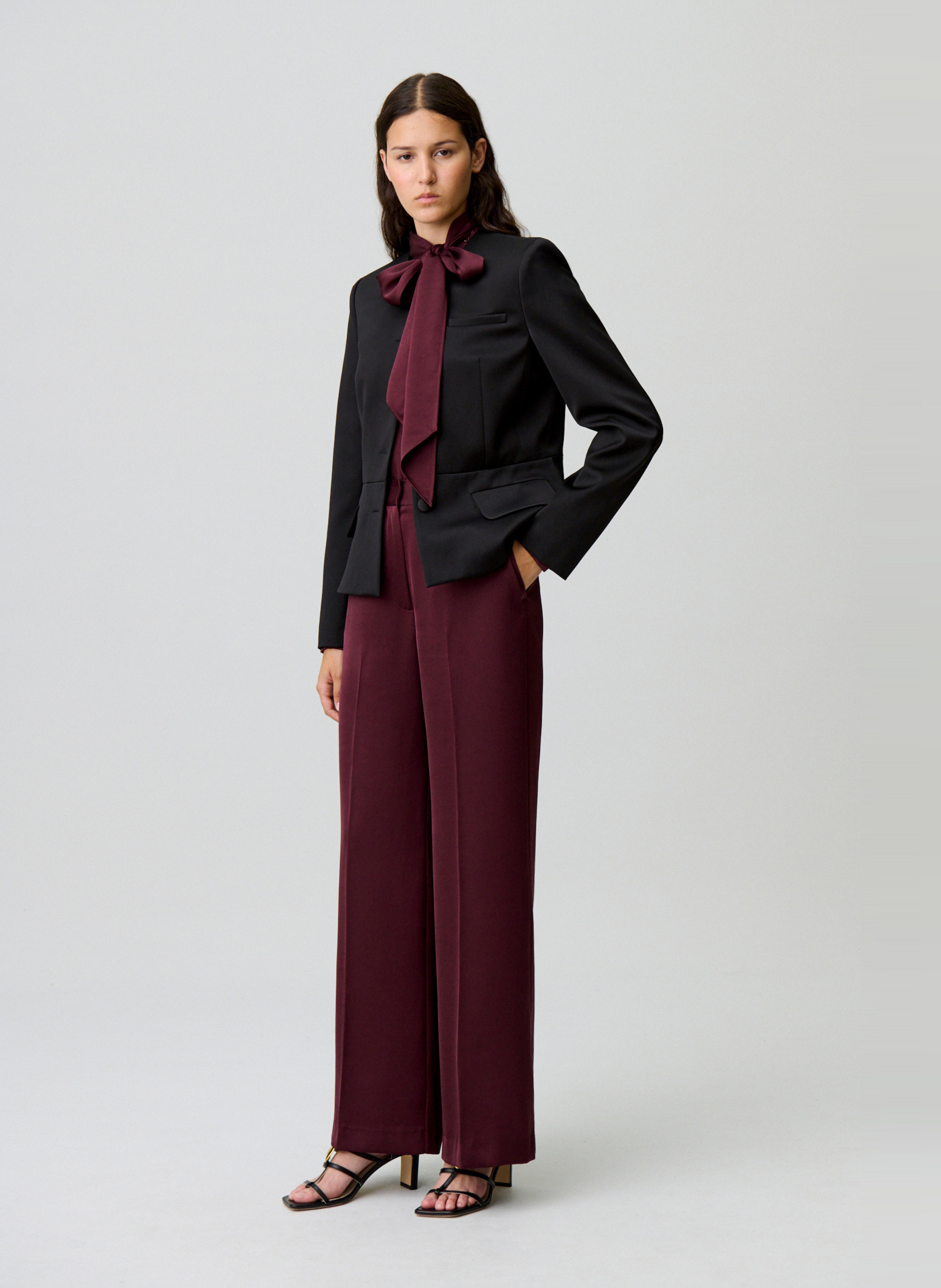 Pantalon large satiné paula CLAUDIE PIERLOT Rouge