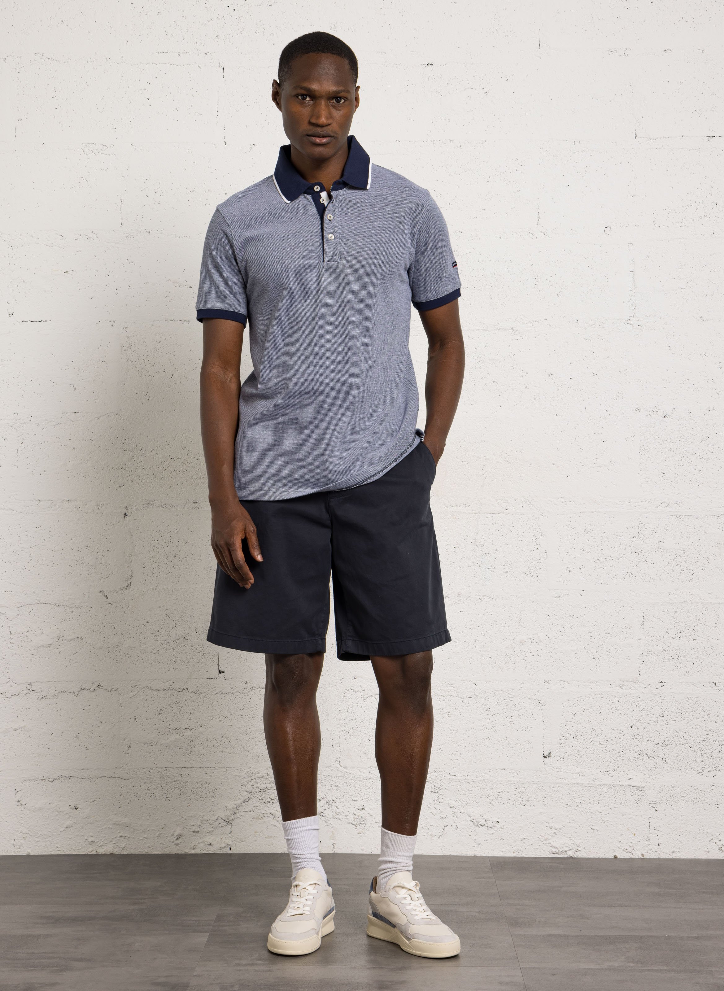Straight cotton polo shirt ARMOR-LUX Blue