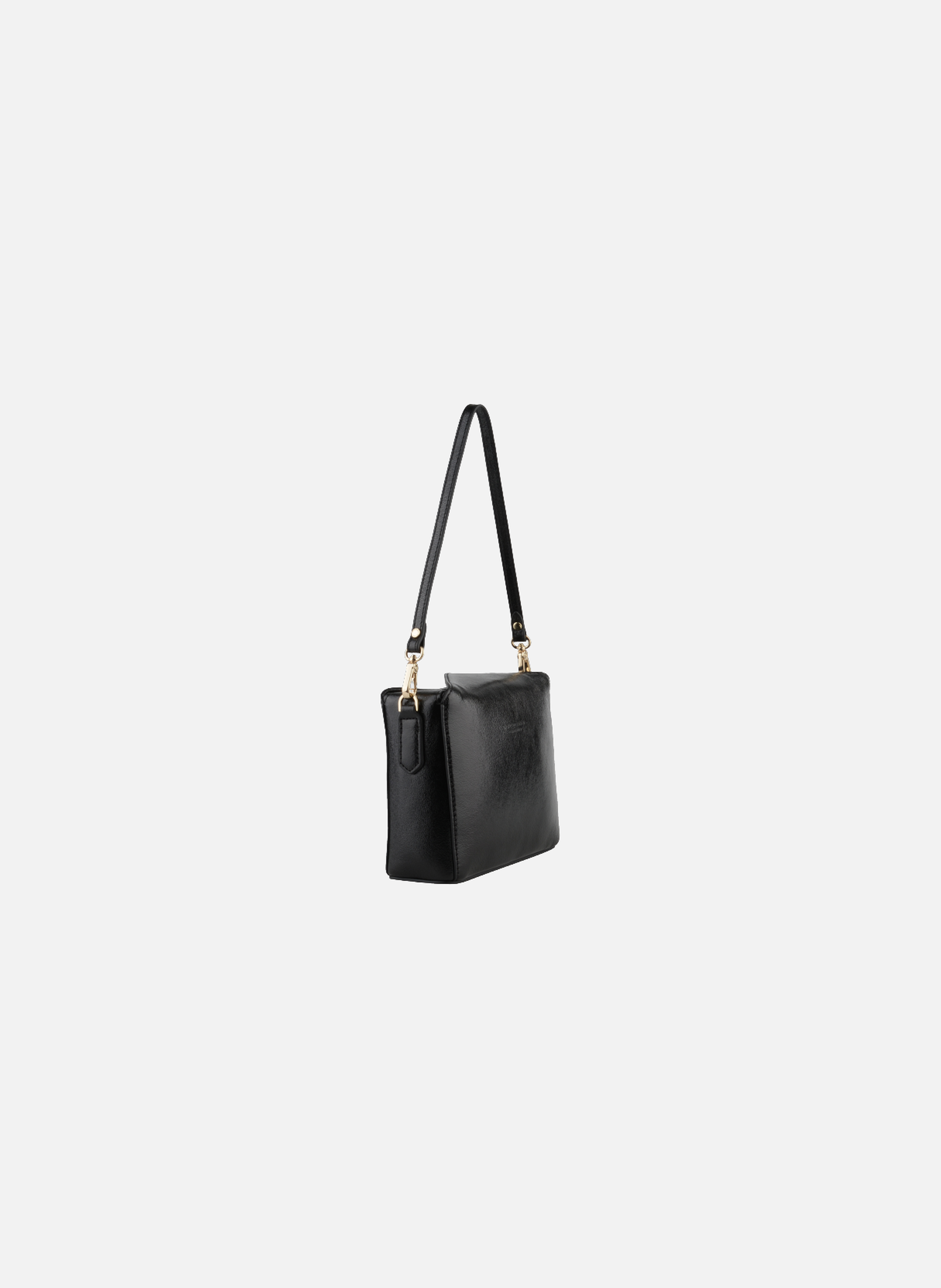 Cassetta metallic | sac porté crossbody en cuir de vachette POURCHET Noir