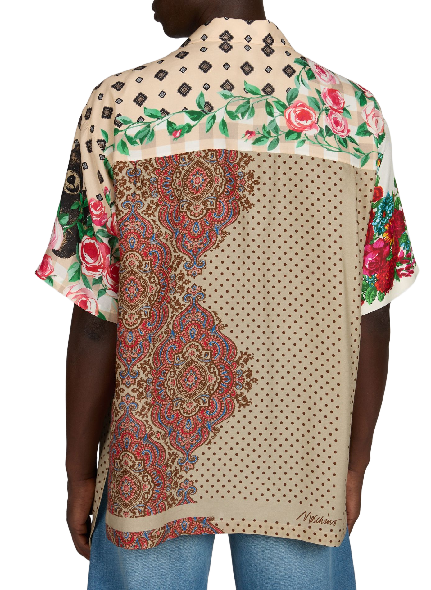 Chemise large imprimée en soie MOSCHINO Multicolore