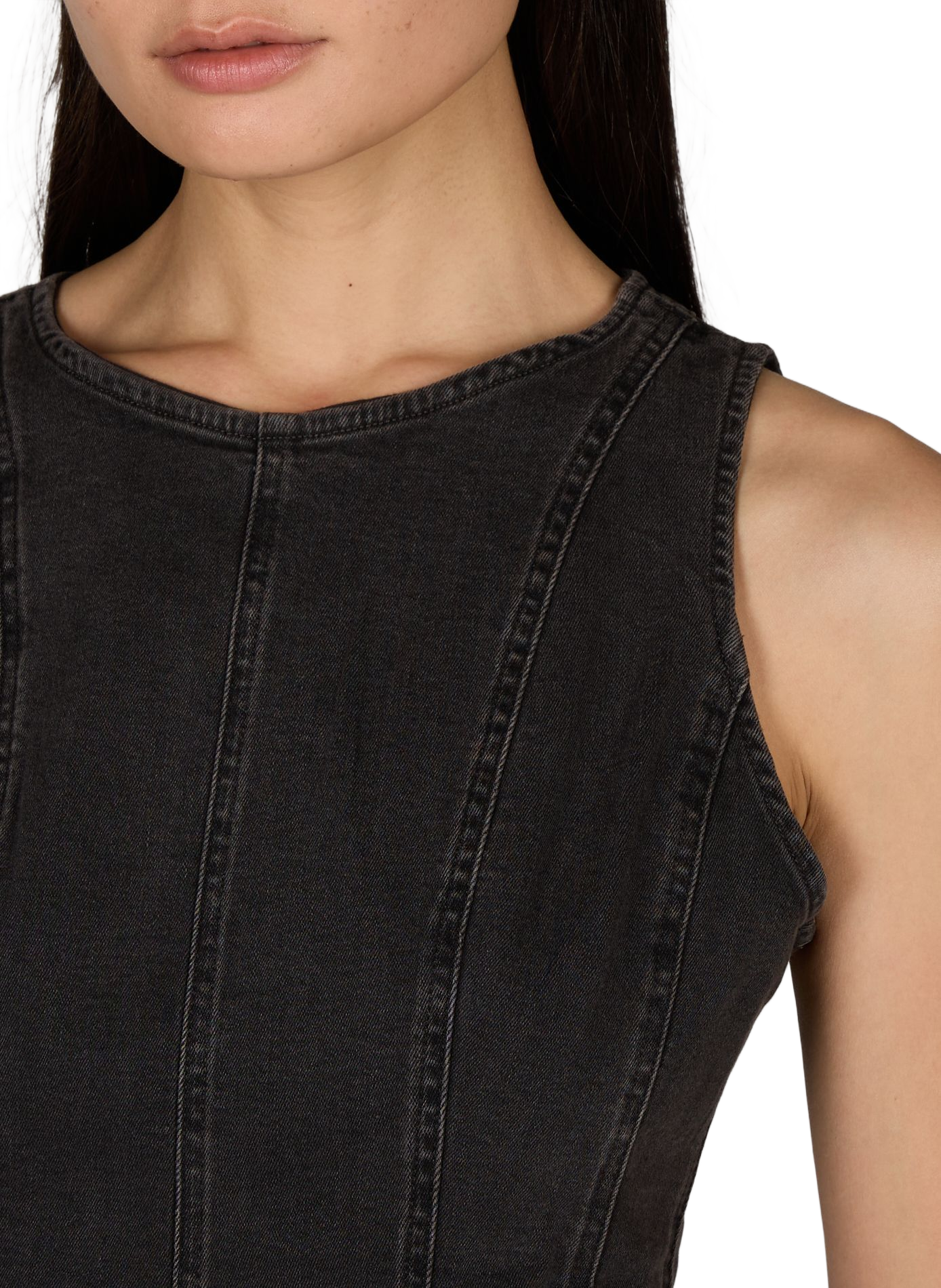 Taillierte ärmellose Bluse aus gemischter Baumwolldenim LEVI'S Schwarz