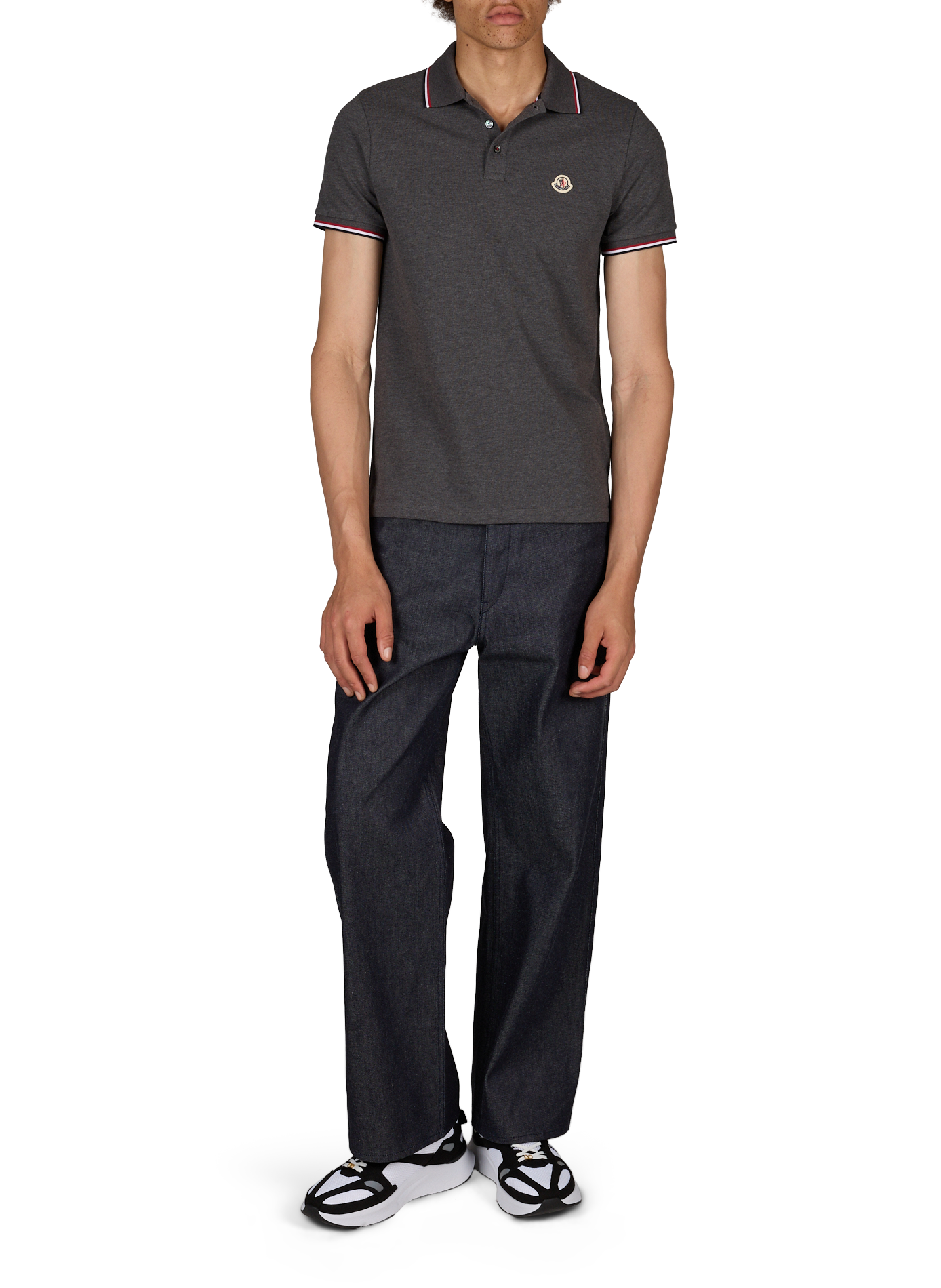 Gerader Baumwoll-Poloshirt MONCLER Schwarz